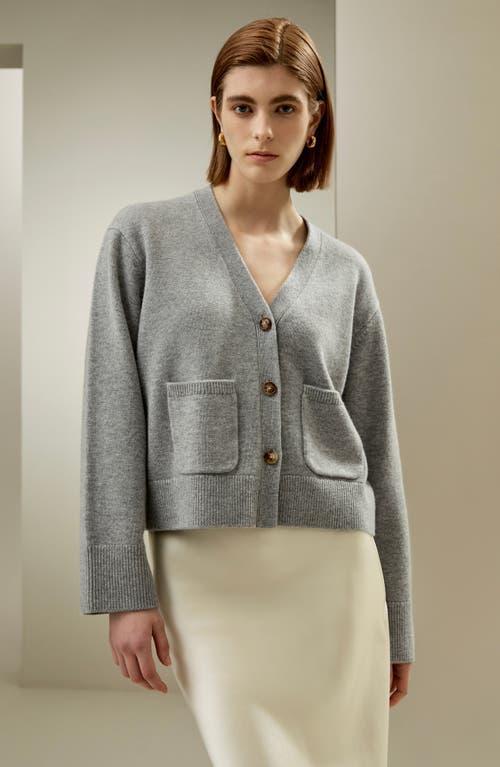 Lilysilk Cropped Wool-Cashmere Blend Cardigan Sweater for Women in Beige at Nordstrom, Size Small Product Image