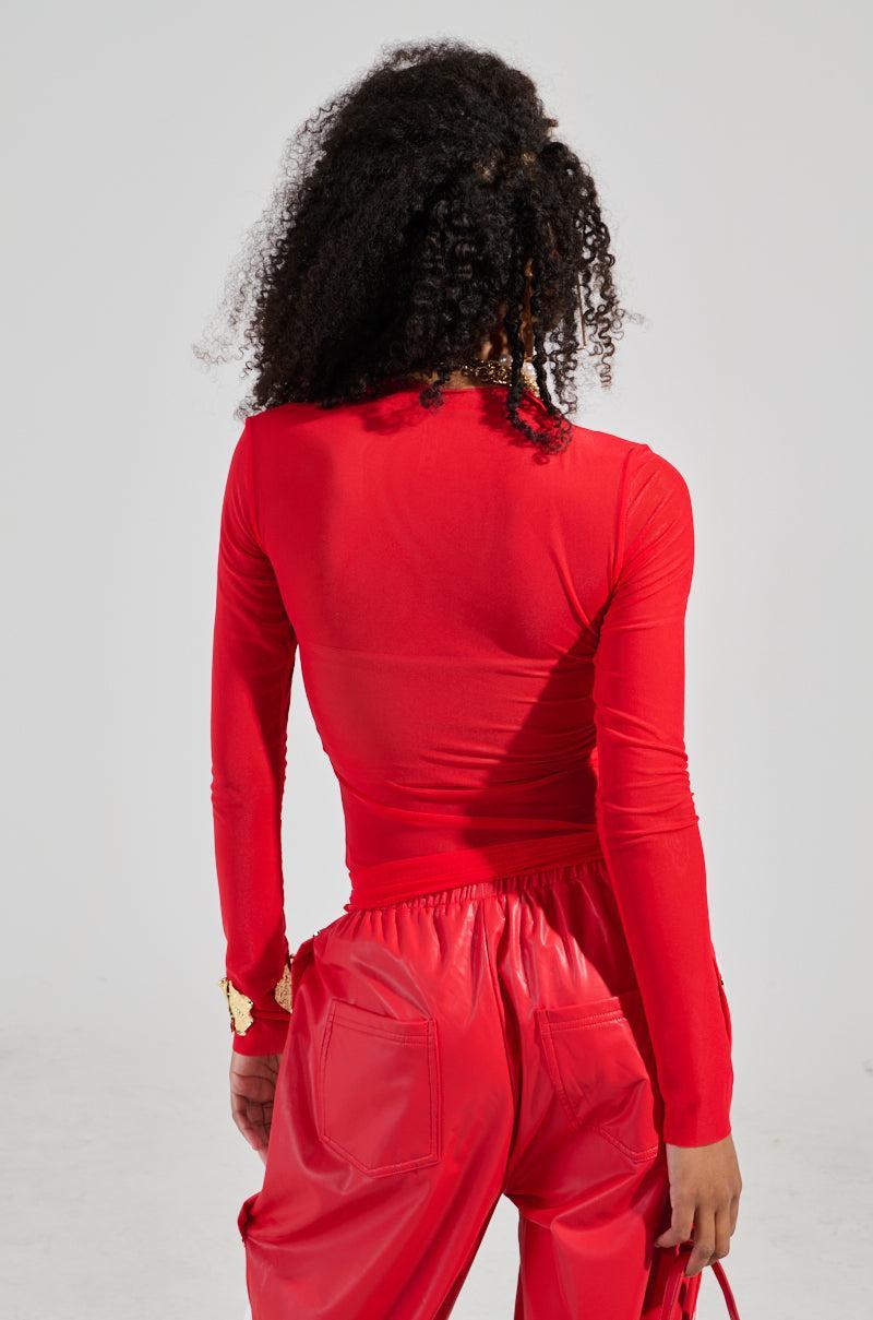 PAXTON DOUBLE LINED MESH LONG SLEEVE TOP Product Image