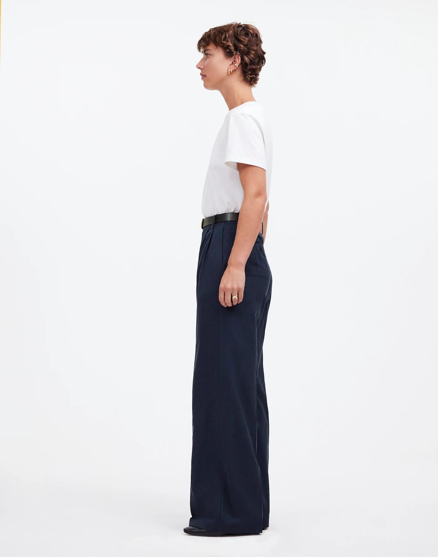 The Harlow Wide-Leg Pant in Drapey Twill Product Image