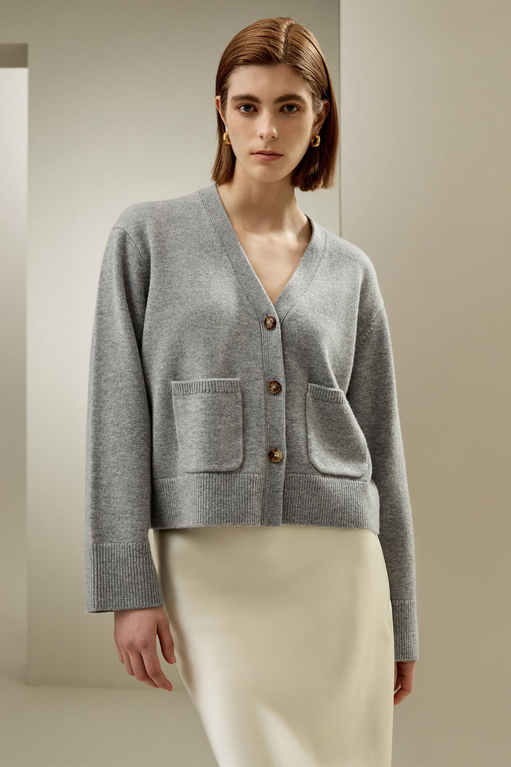 Cropped Wool-Cashmere Blend Cardigan Product Image
