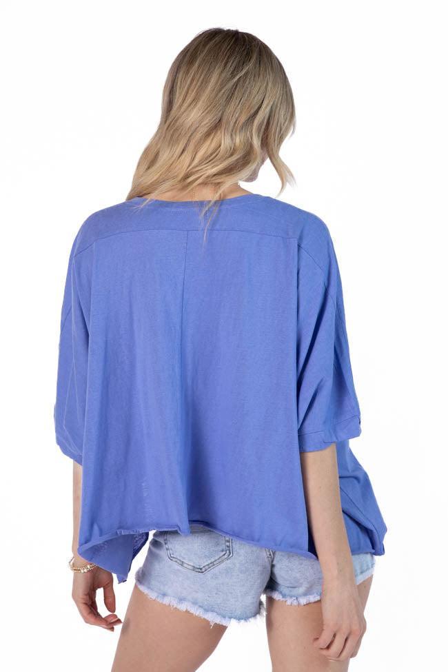 Great Days Ahead Blue Asymmetrical Hem Tee SALE Product Image