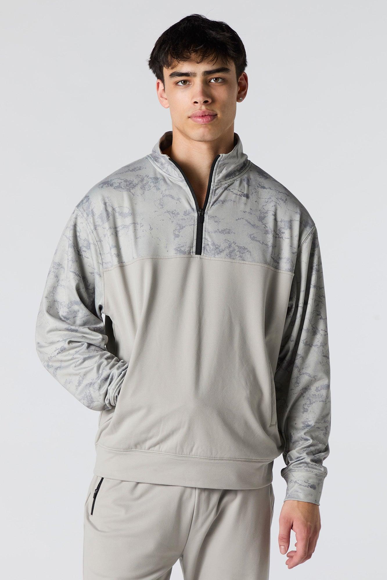Active Acid Wash Quarter Zip Sweatshirt Male Product Image