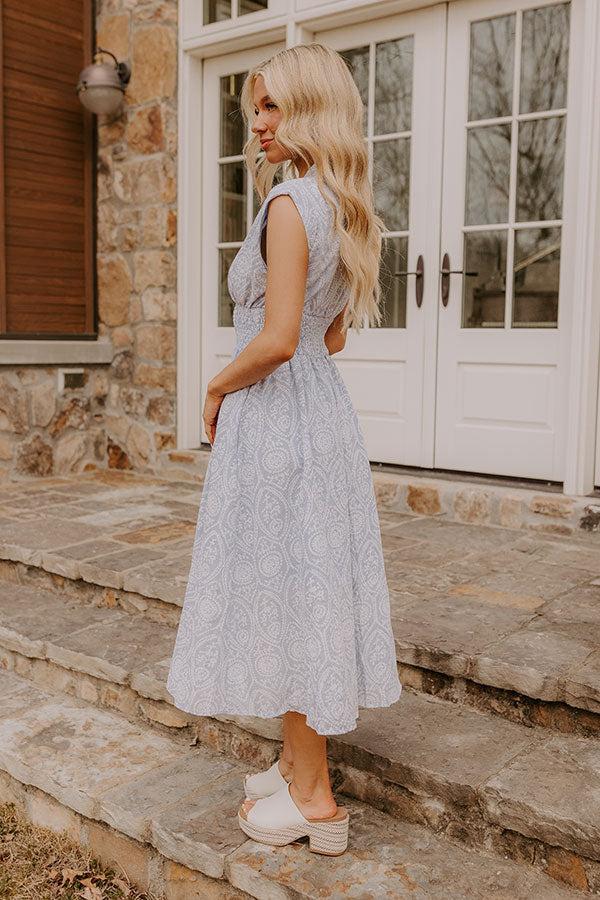 Garden Stroll Midi Dress in Sky Blue Product Image