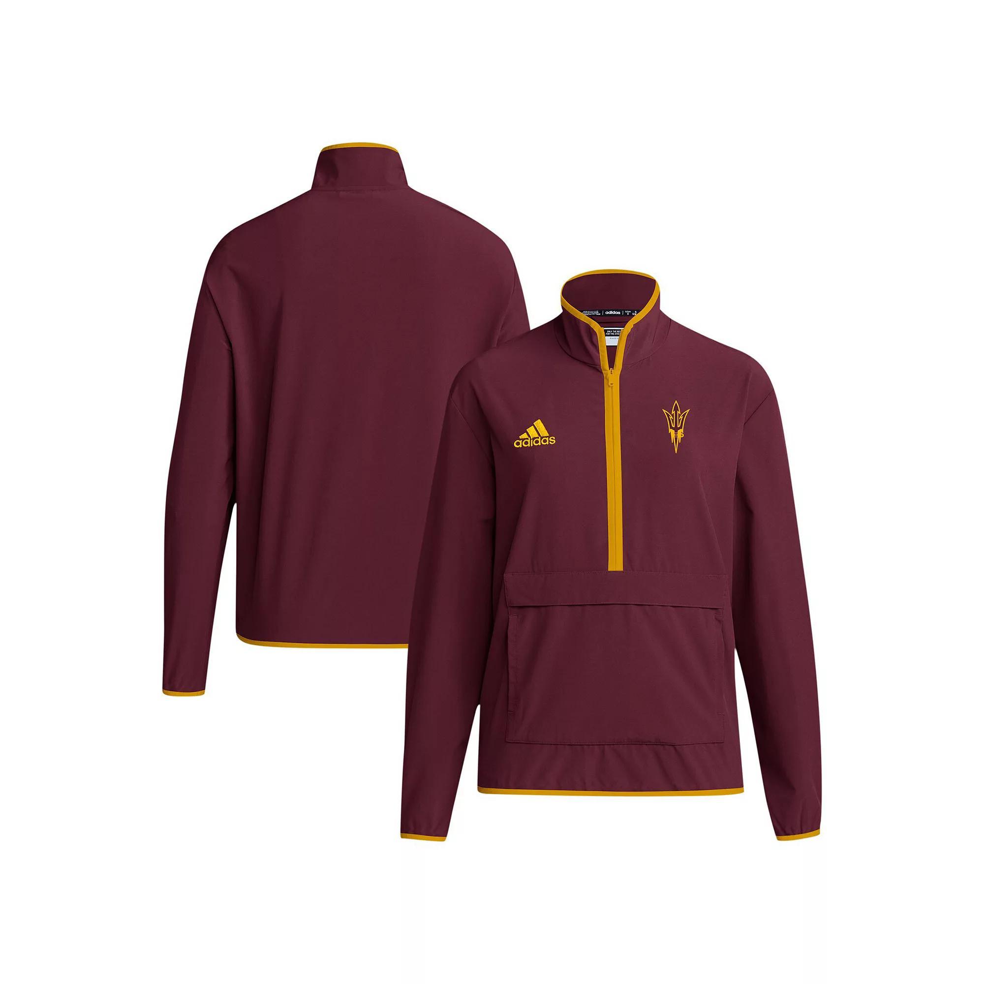 Men's adidas Royal Kansas Jayhawks Coaches Sideline Half-Zip Jacket, Size: Large, Blue Product Image