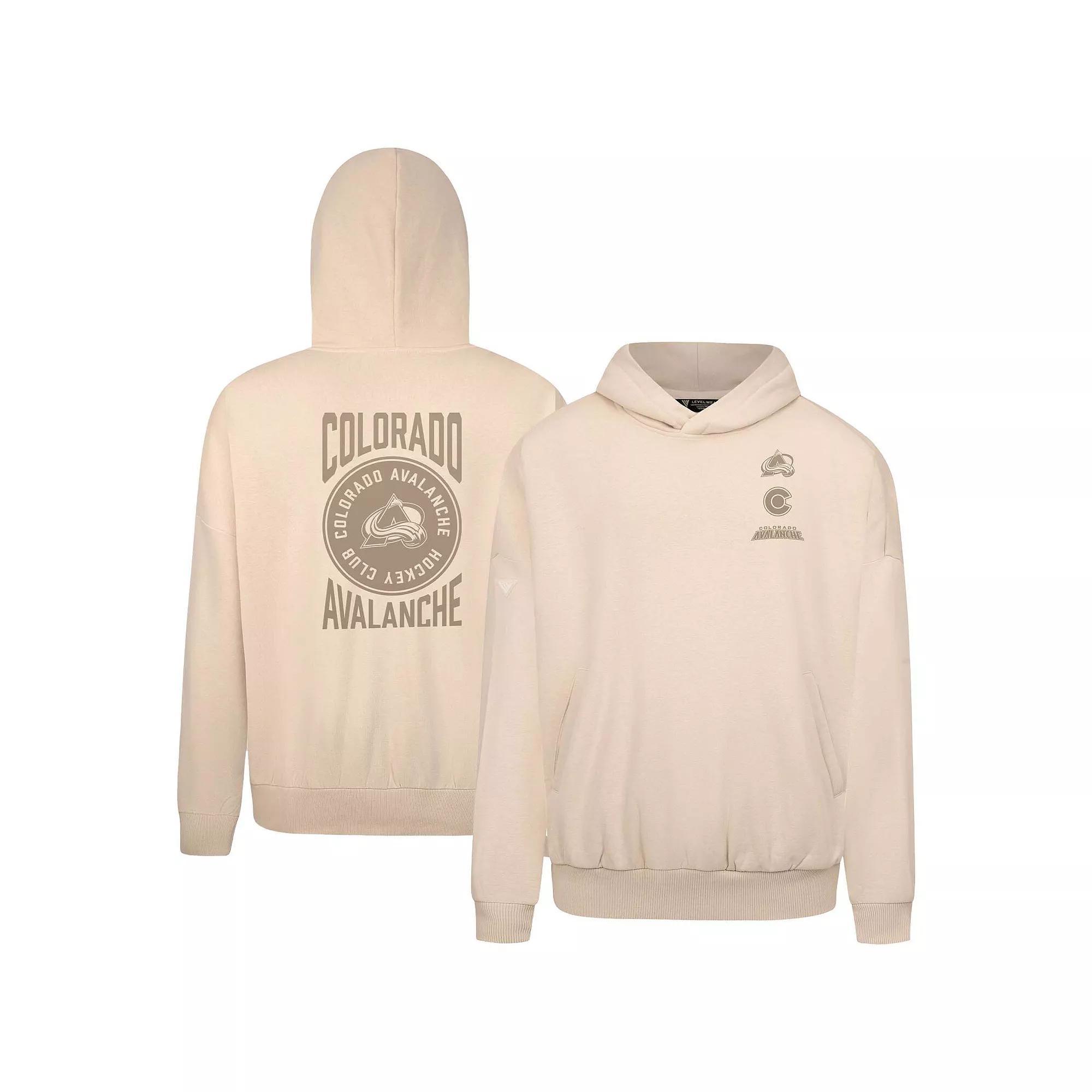 Mens Levelwear Cream Colorado Avalanche Contact Stamp Pullover Hoodie Product Image