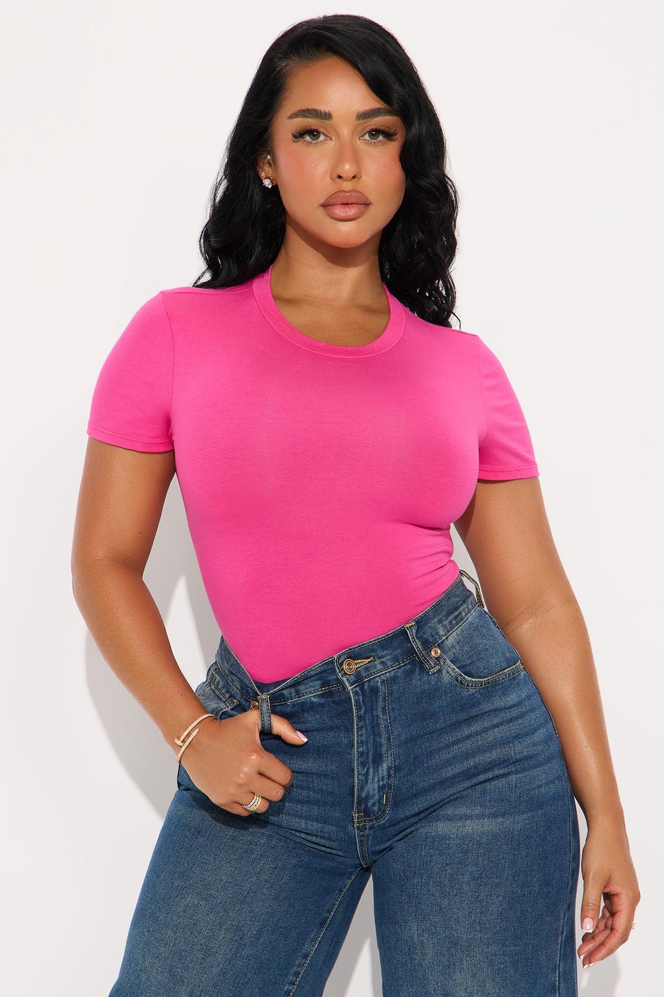 Cambria Short Sleeve Bodysuit - Fuchsia Product Image