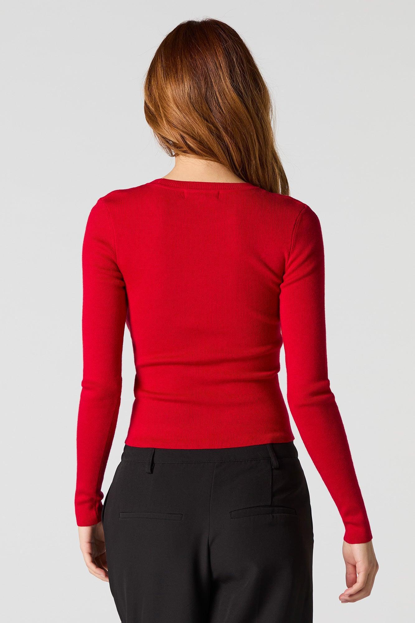 Ribbed Knit Fitted Sweater Female Product Image