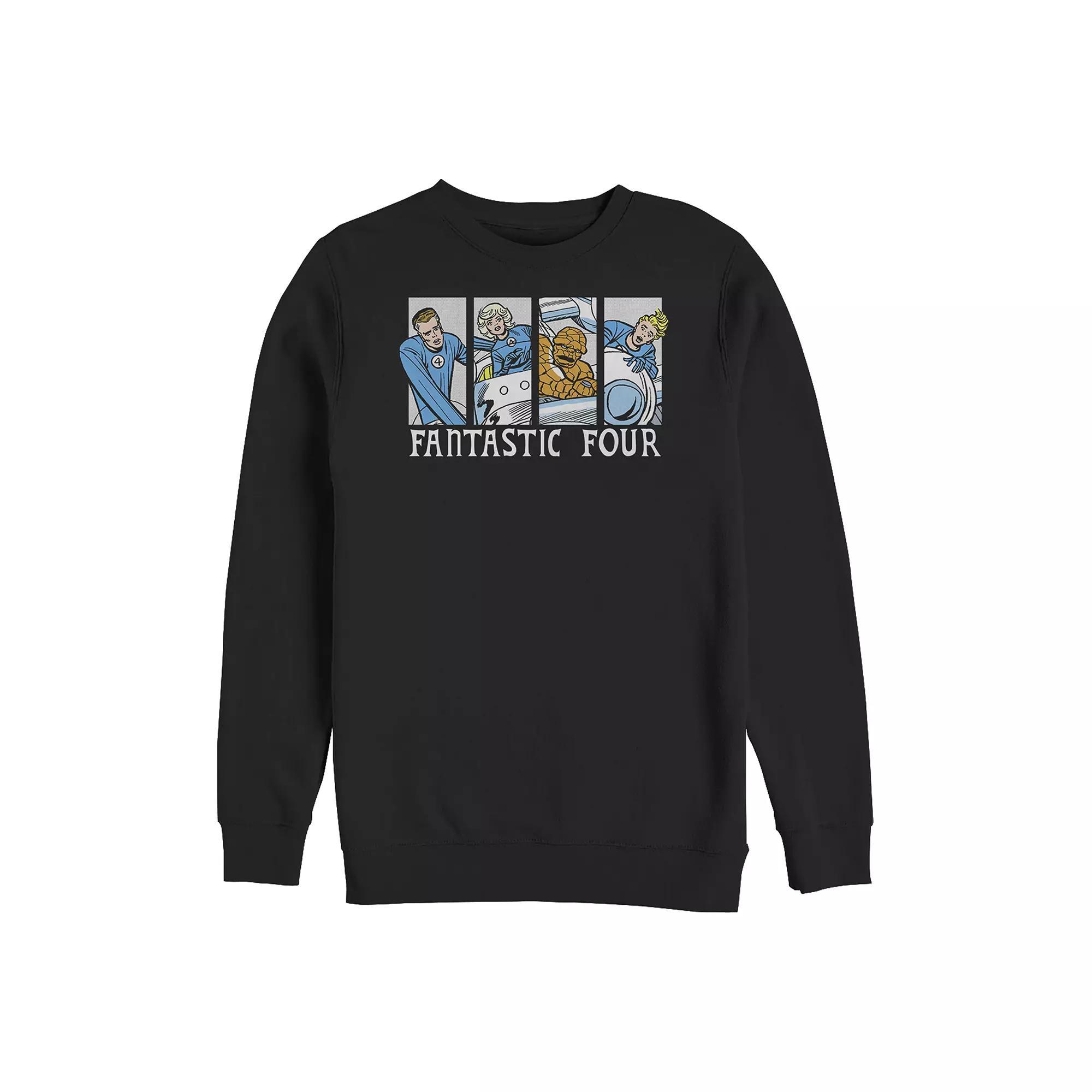 Big & Tall Marvel Fantastic Four Comic Poster Graphic Fleece, Men's, Size: XL Tall, Black Product Image