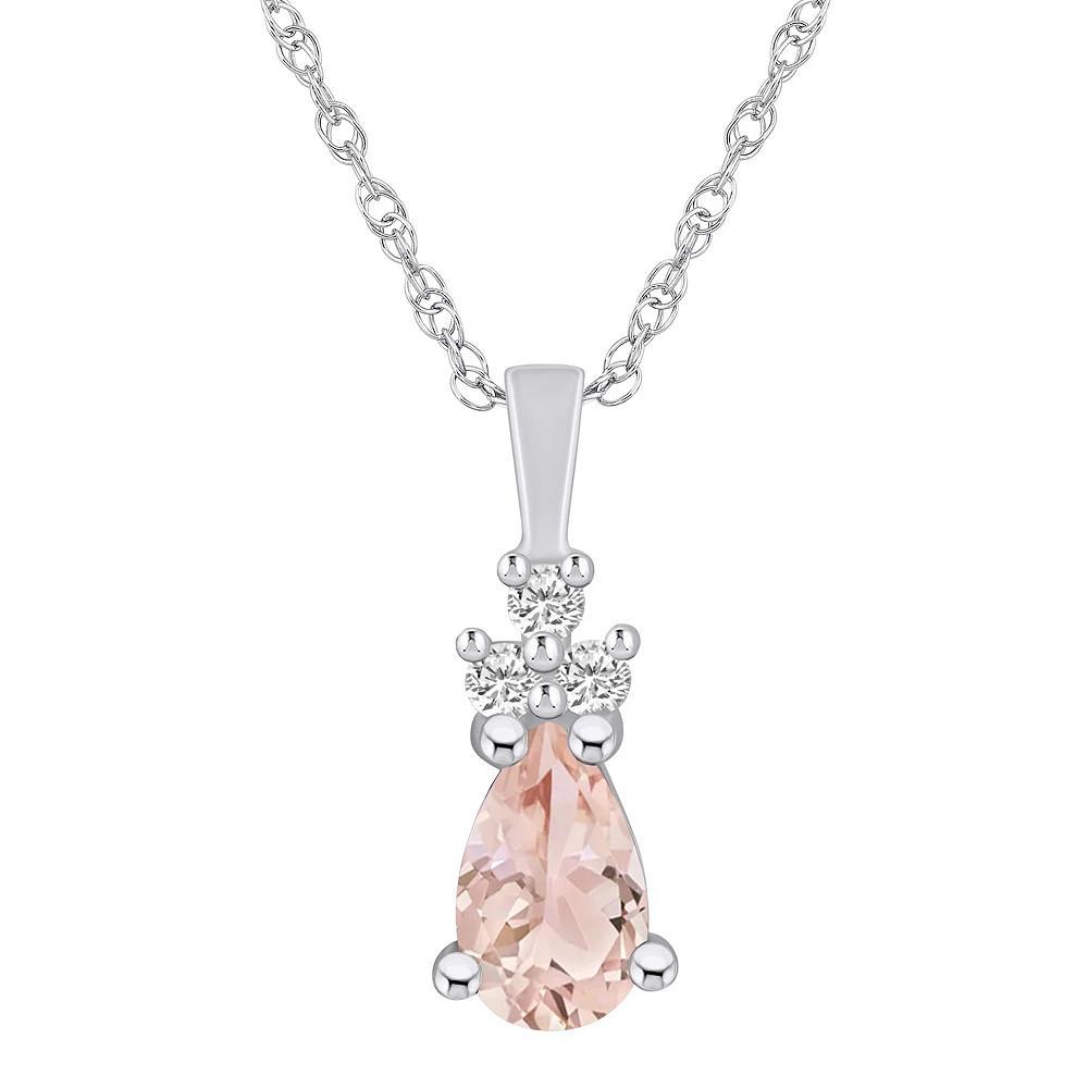 Alyson Layne 14k White Gold Pear Shape Aquamarine & 1/10 Carat T.W. Diamond Pendant Necklace, Women's, Size: 18" Product Image