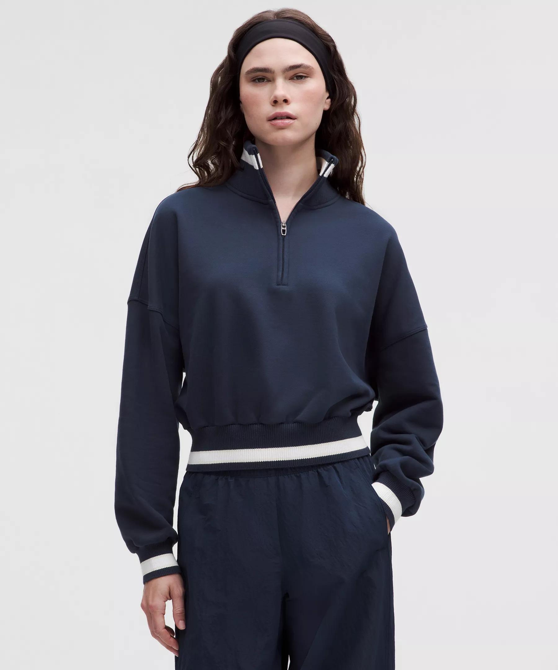 Perfectly Oversized Ringer Funnel-Neck Half Zip Product Image