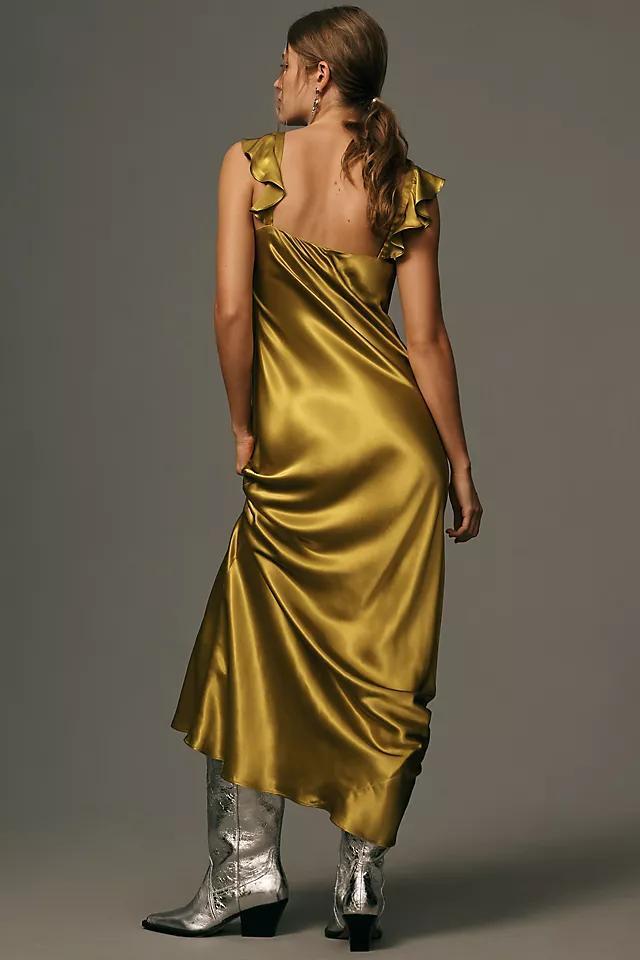 By Anthropologie Flutter-Sleeve Square-Neck Maxi Dress Product Image