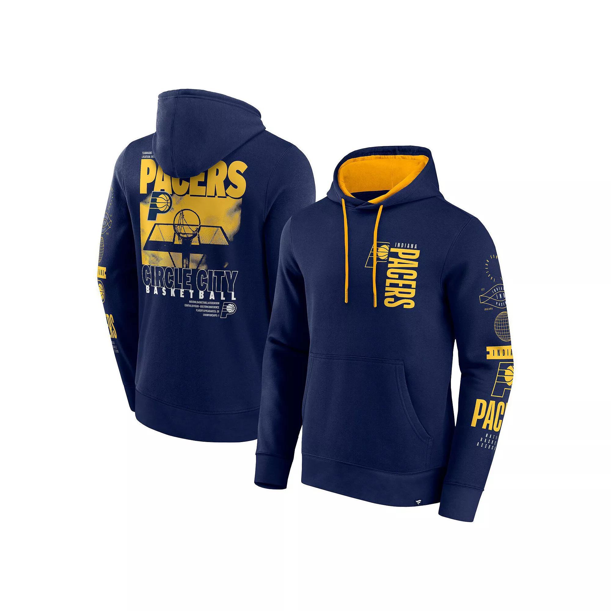 Men's Fanatics Navy Indiana Pacers Game Time Crossover Pullover Hoodie, Size: Large, Blue Product Image