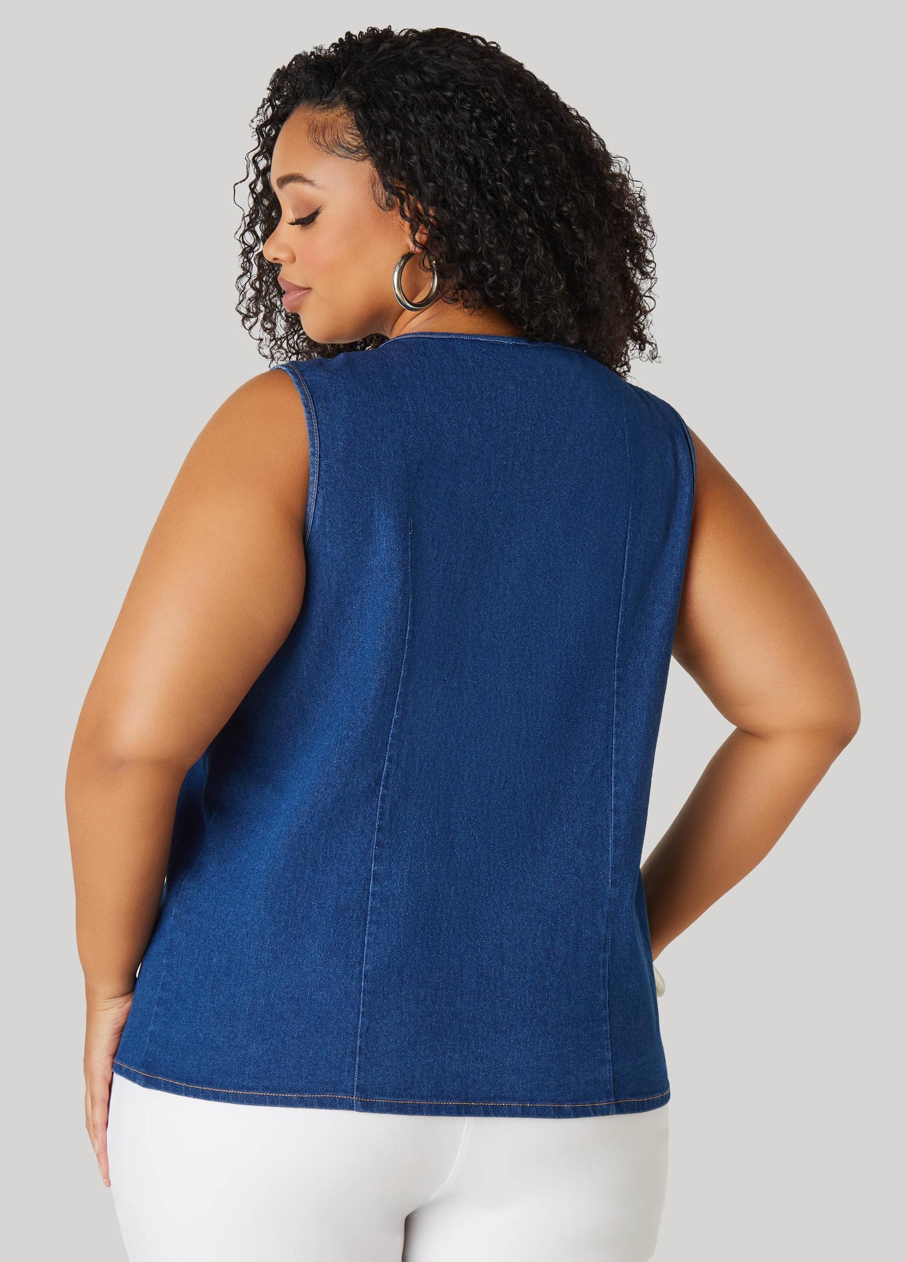 Frayed Denim Top Product Image
