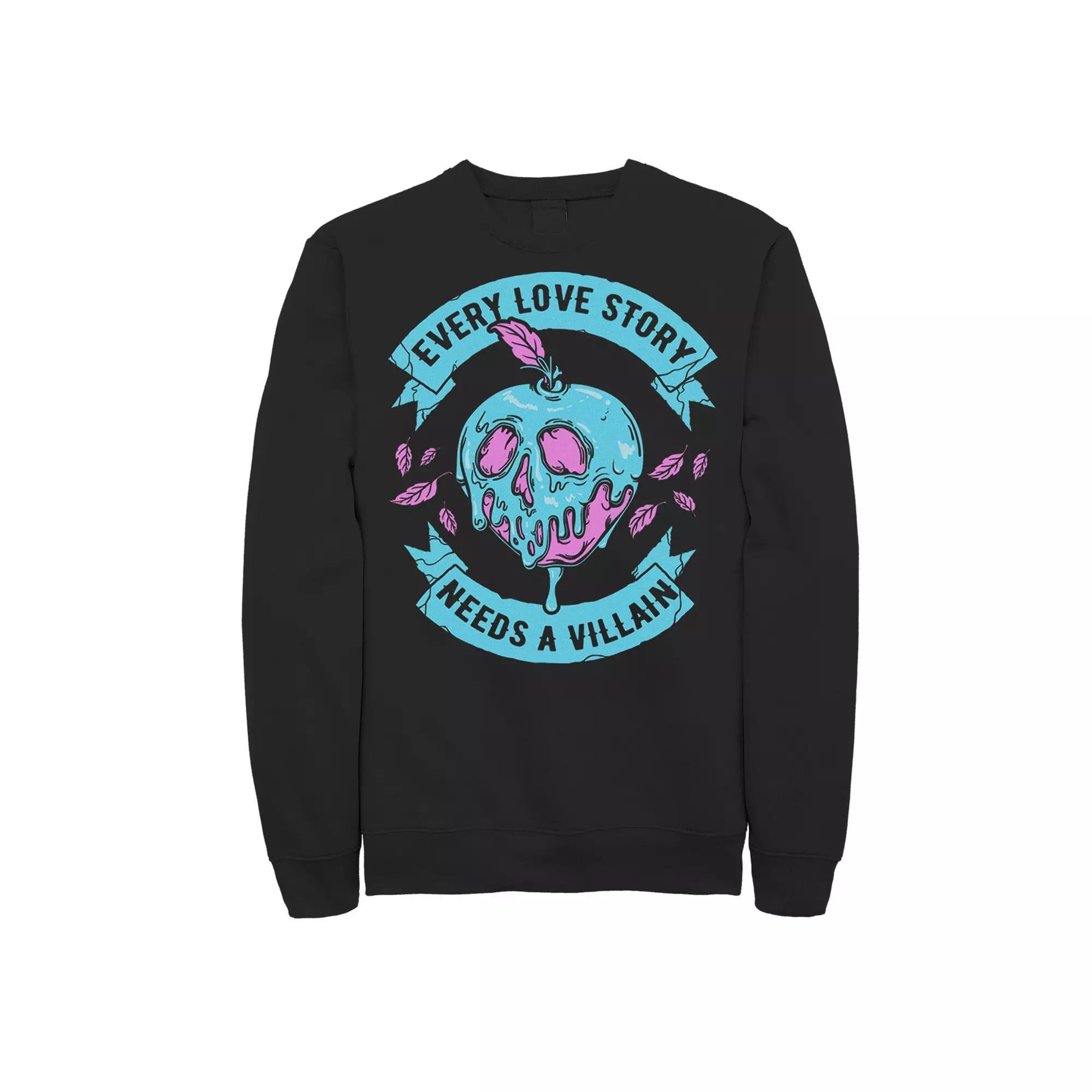 Disney's Villains Every Love Story Needs A Villain Valentine's Men's Sweatshirt, Size: Medium, Black Product Image