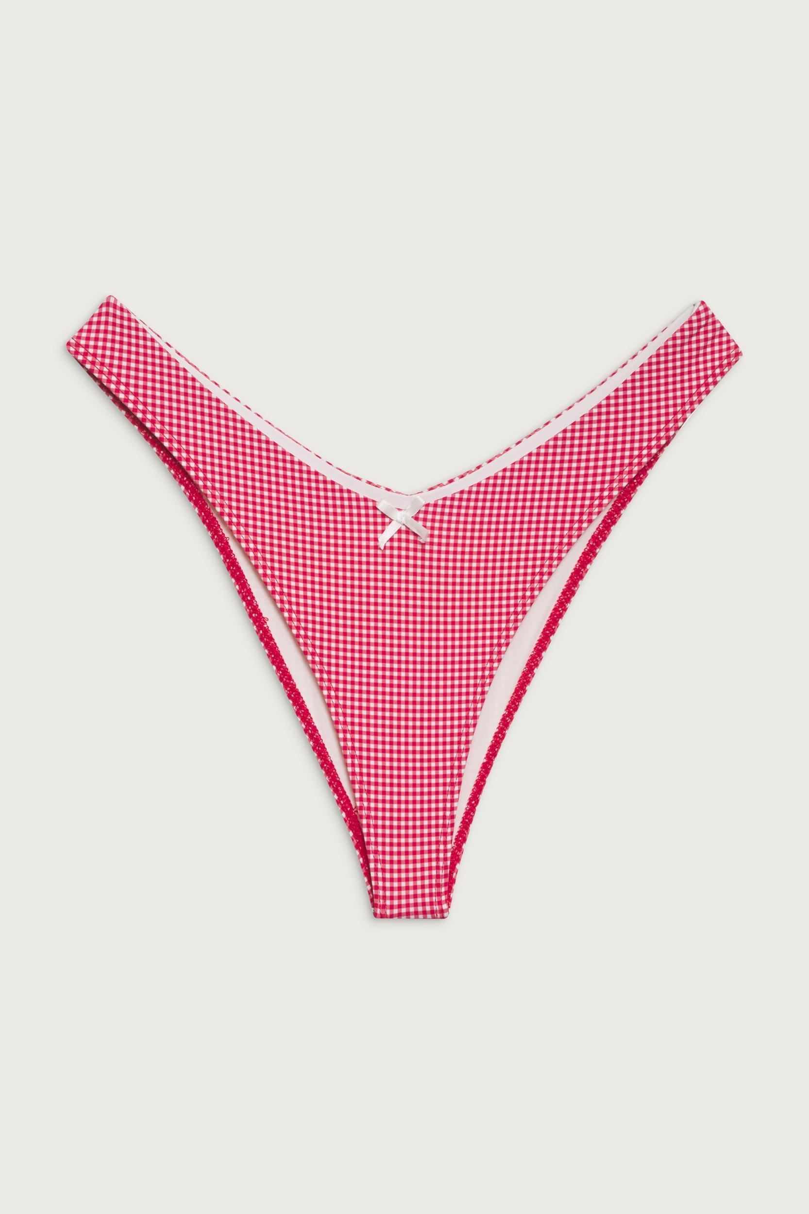 Enzo Cheeky Bikini Bottom - Ladybug Gingham Product Image