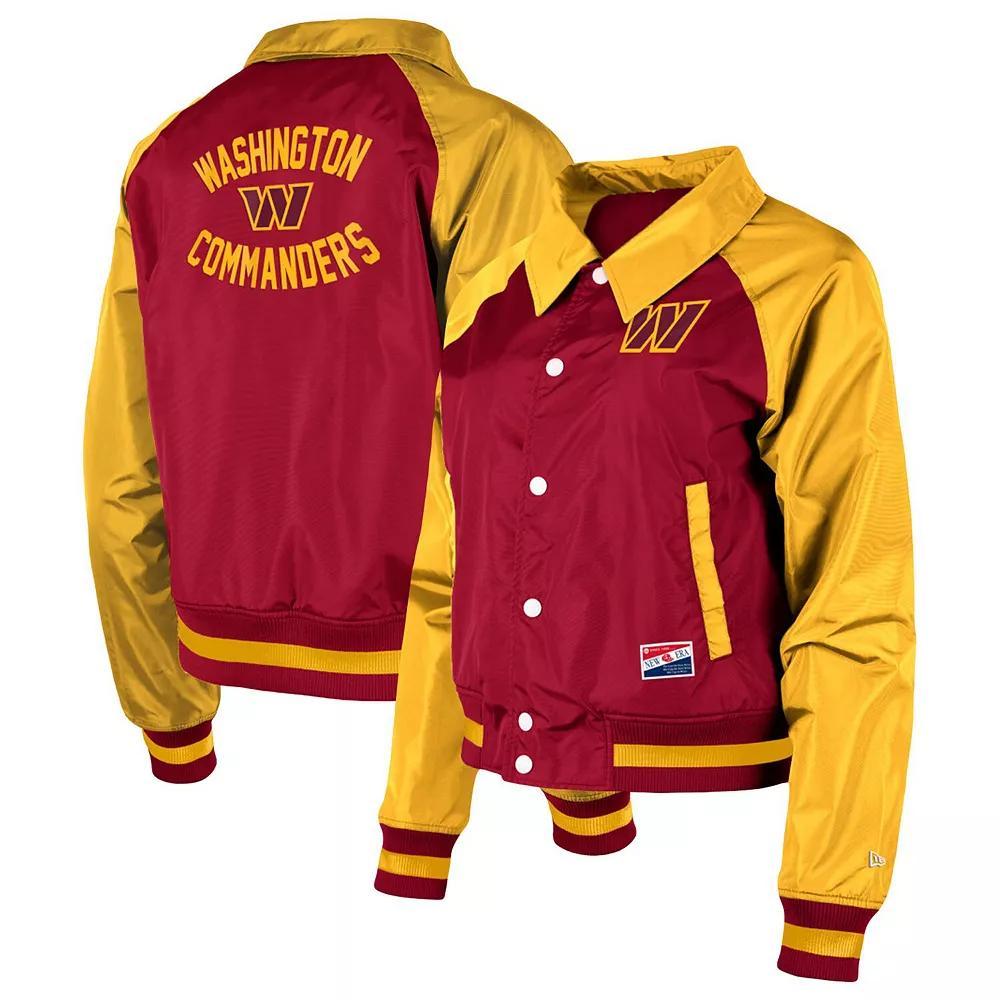 Women's New Era Burgundy Washington Commanders Coaches Raglan Full-Snap Jacket, Size: Medium, Wft Med Re Product Image
