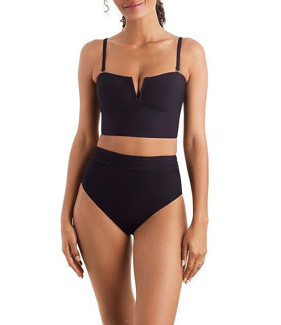 Mimi Flamingo Soleil Solids V-Neck Convertible Straps Midkini Swim Top Product Image