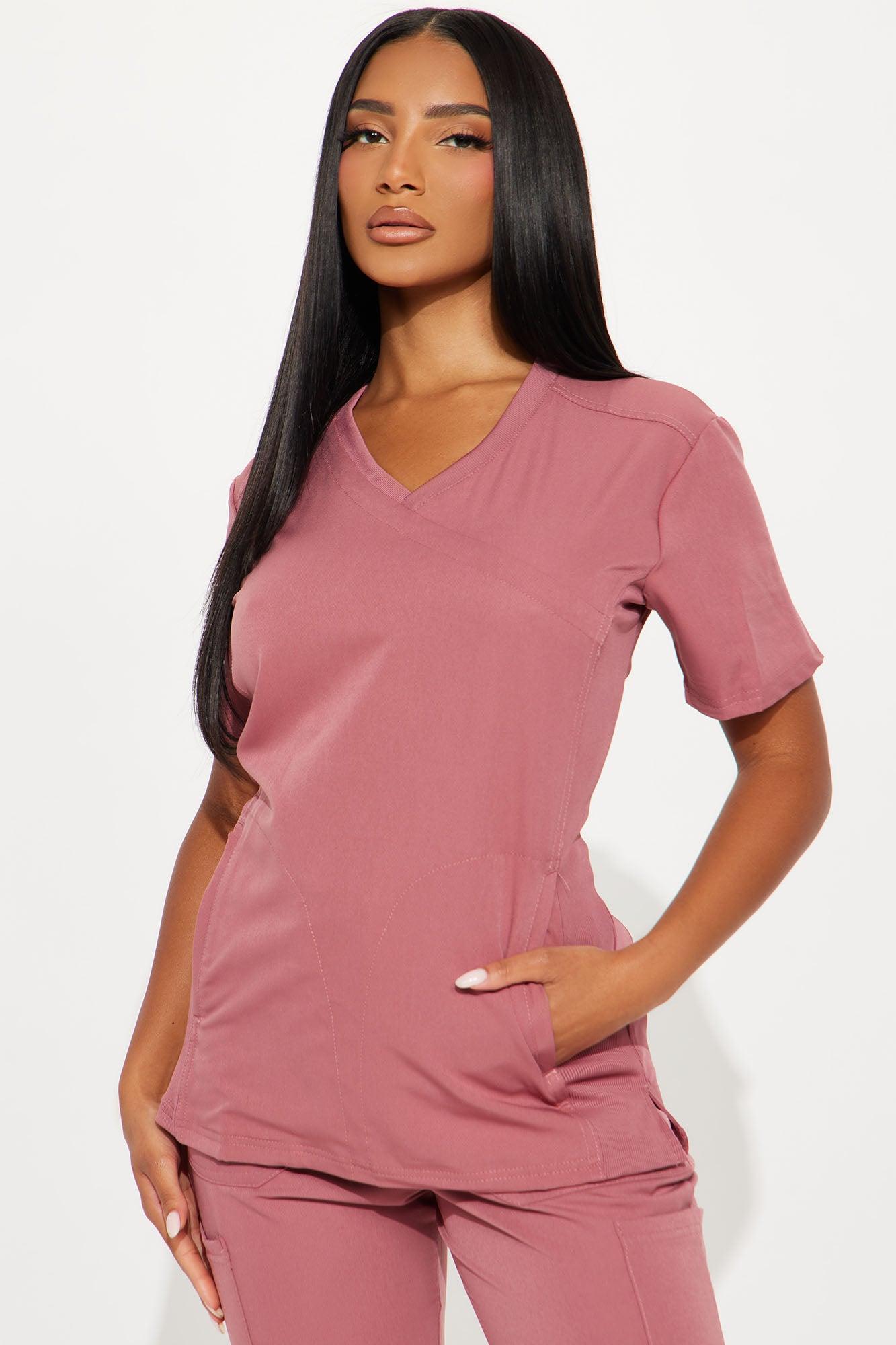 Get To Work Stretch Uniform Scrub Jogger Set - Rose Female Product Image