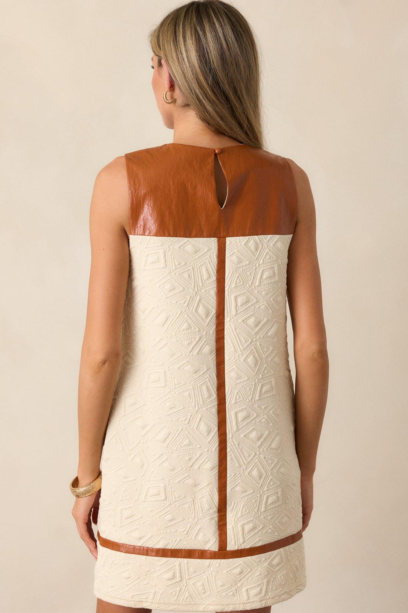 Song Of The Leaves Ivory Shift Mini Dress Product Image