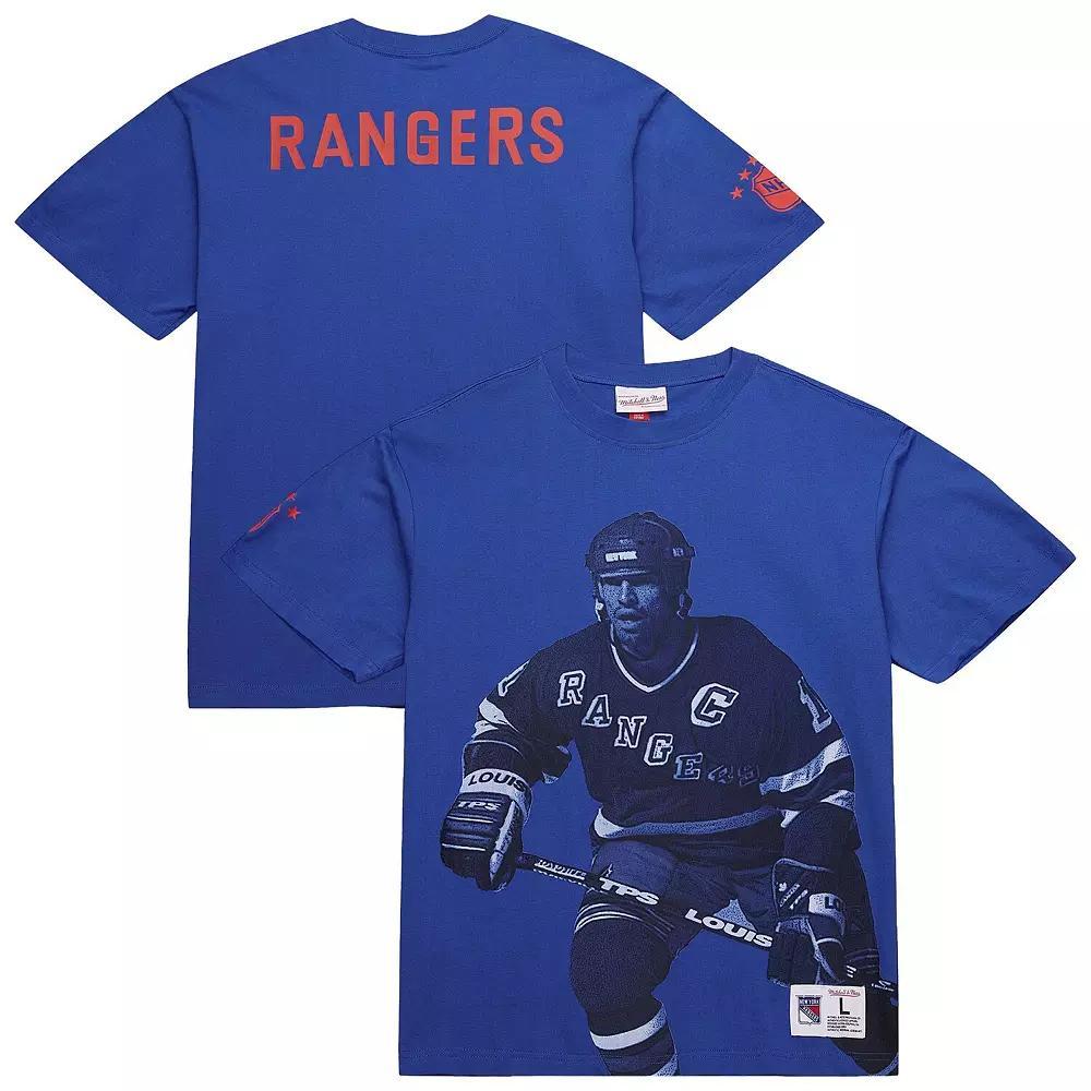 Men's Mitchell & Ness Mark Messier Blue New York Rangers NHL Ultimate Player Vintage Logo T-Shirt, Size: 2XL, Ran Blue Product Image