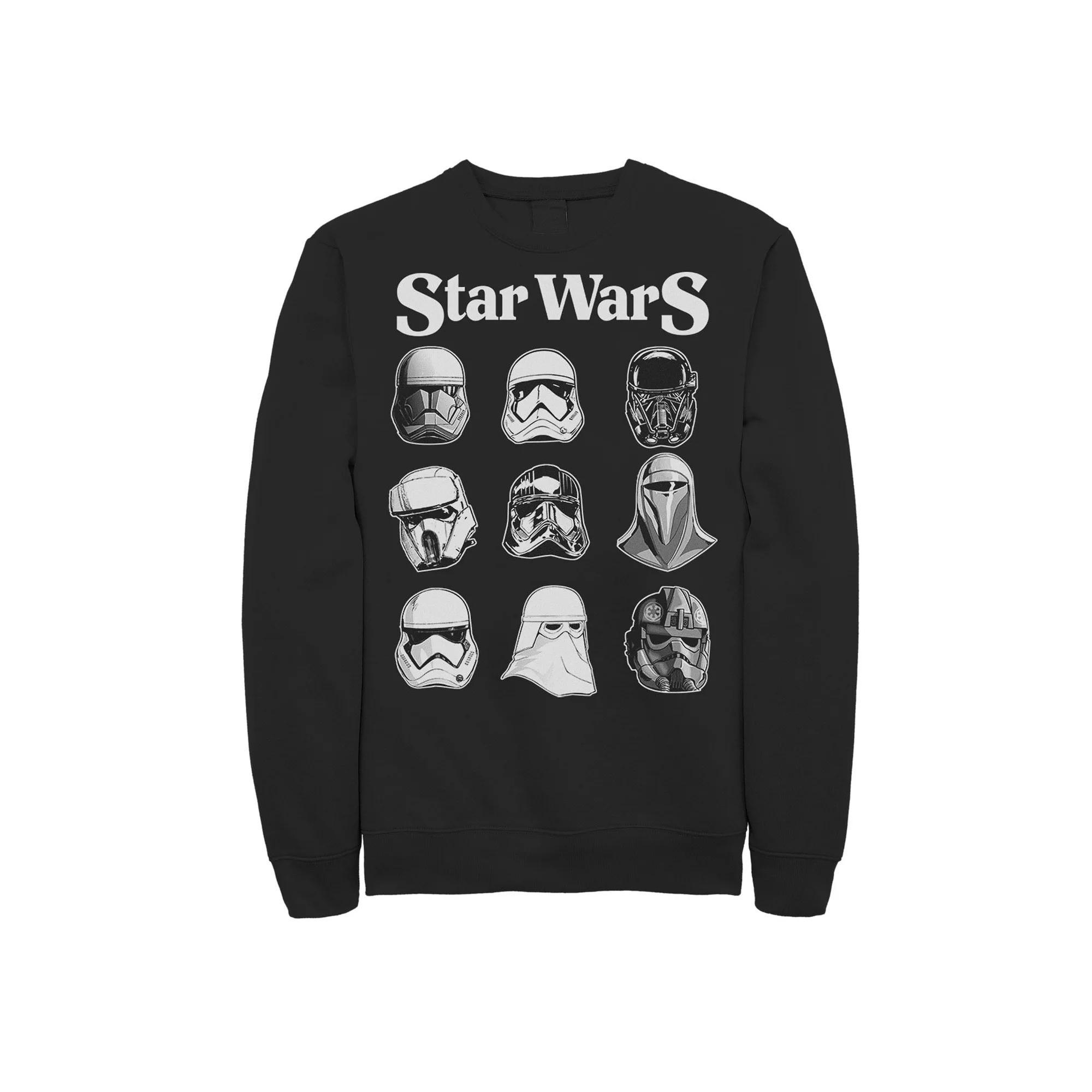 Men's Star Wars Storm Trooper Helmets Poster Sweatshirt, Size: XL, Black Product Image