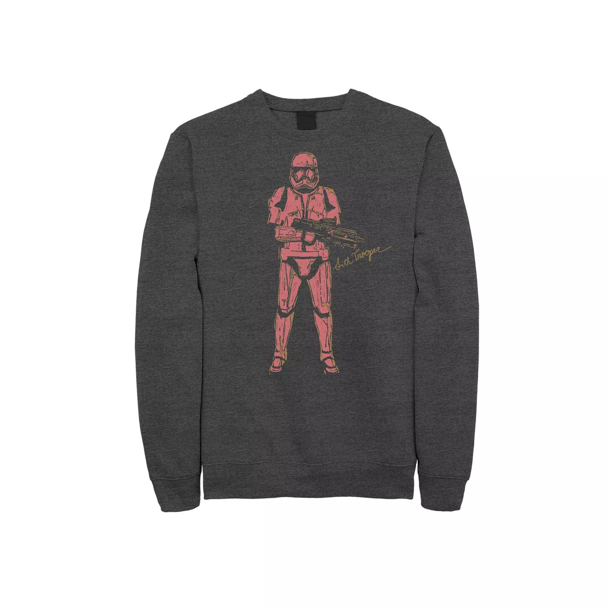 Men's Star Wars The Rise of Skywalker Sith Trooper Villain Graphic Fleece Pullover, Size: XL, Grey Heather Product Image
