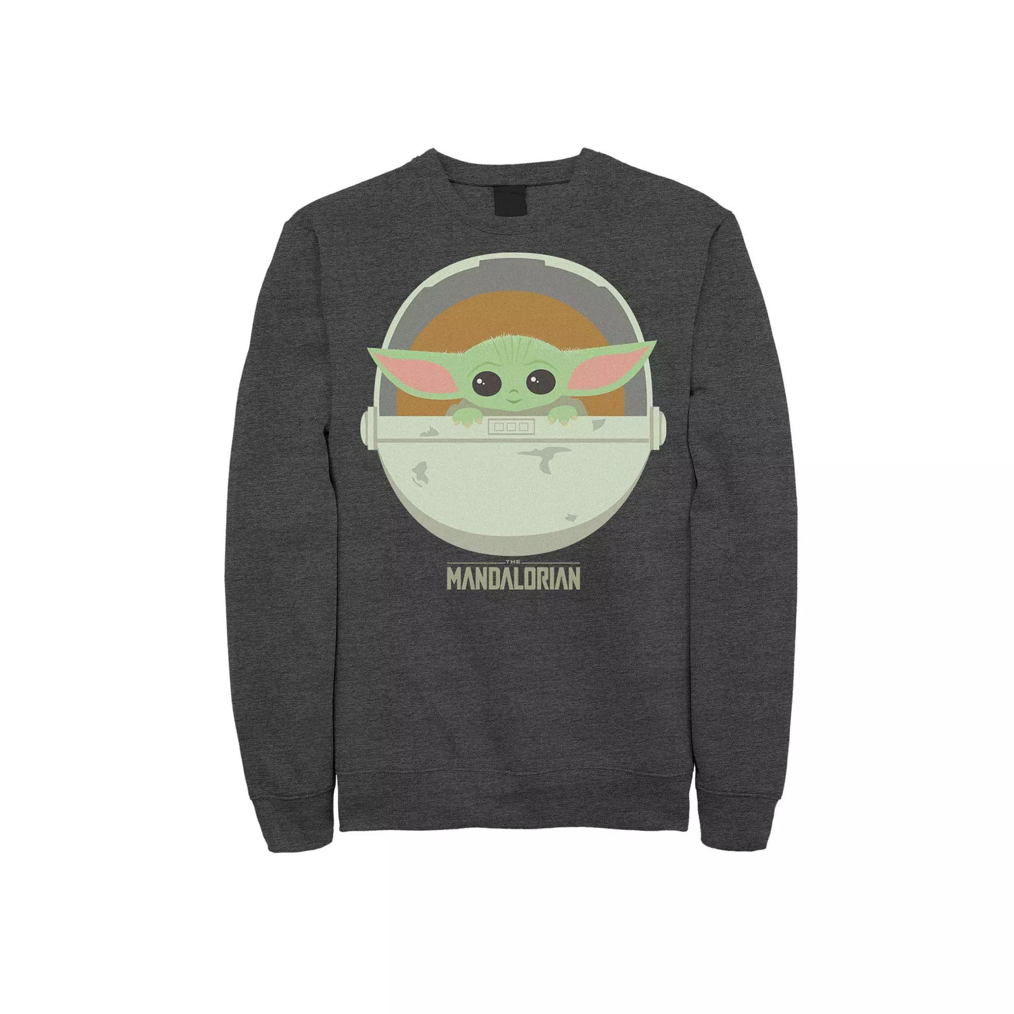 Men's Star Wars The Mandalorian The Child Bassinet Portrait Sweatshirt, Size: XXL, Grey Heather Product Image