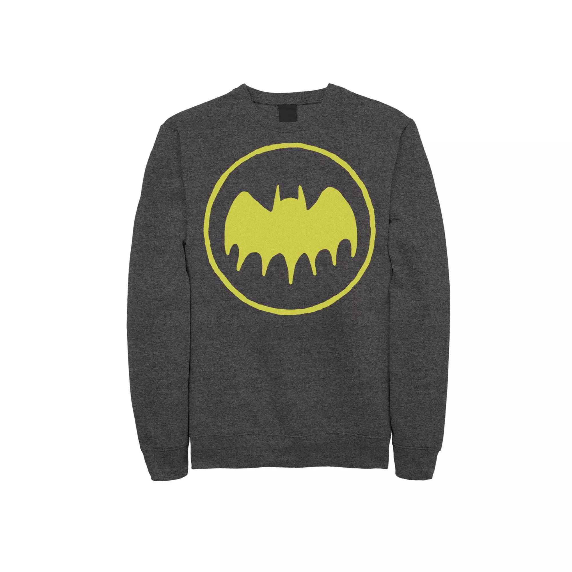 Men's DC Comics Batman Gadgets Classic Logo Ringer Sweatshirt, Size: Small, Grey Heather Product Image