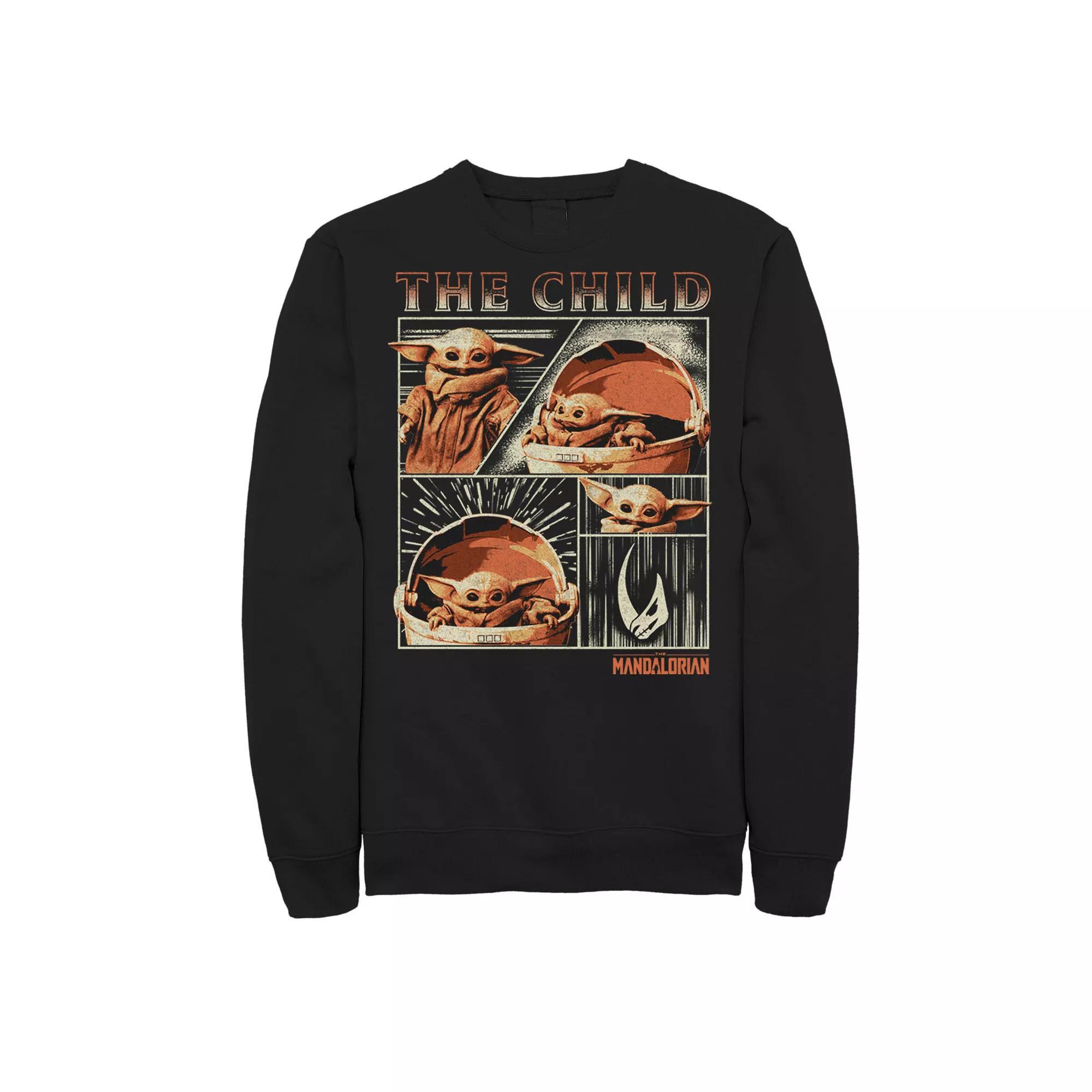 Men's Star Wars The Mandalorian The Child Collage Sweatshirt, Size: Medium, Blue Product Image