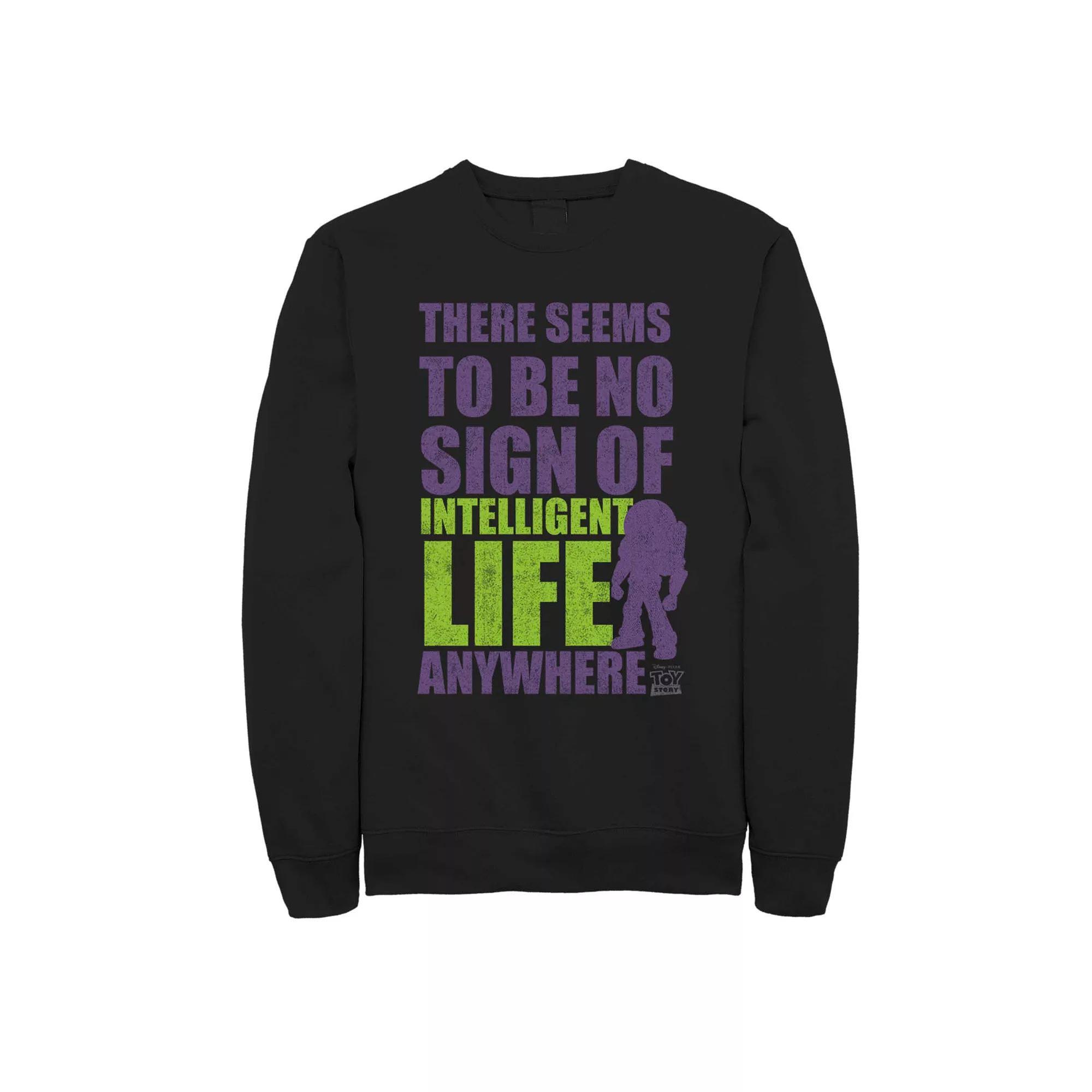 Men's Disney Pixar Toy Story Buzz No Sign Of Intelligent Life Fleece Sweater, Size: 3XL, Black Product Image