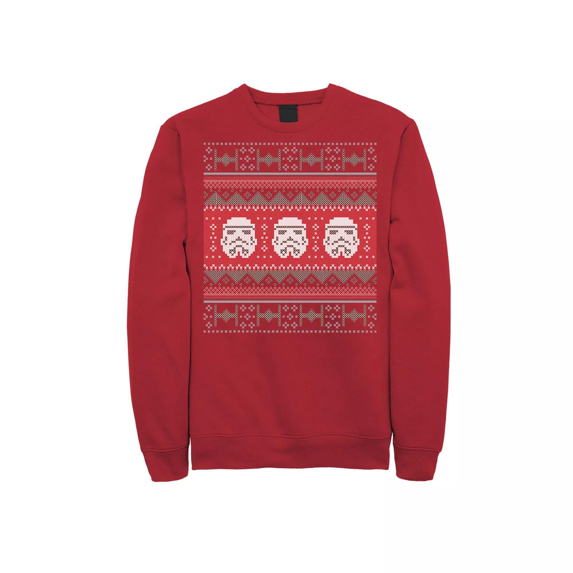 Mens Star Wars Trooper Tie Fighter Ugly Christmas Sweatshirt, Men's, Size: Small, Red Product Image