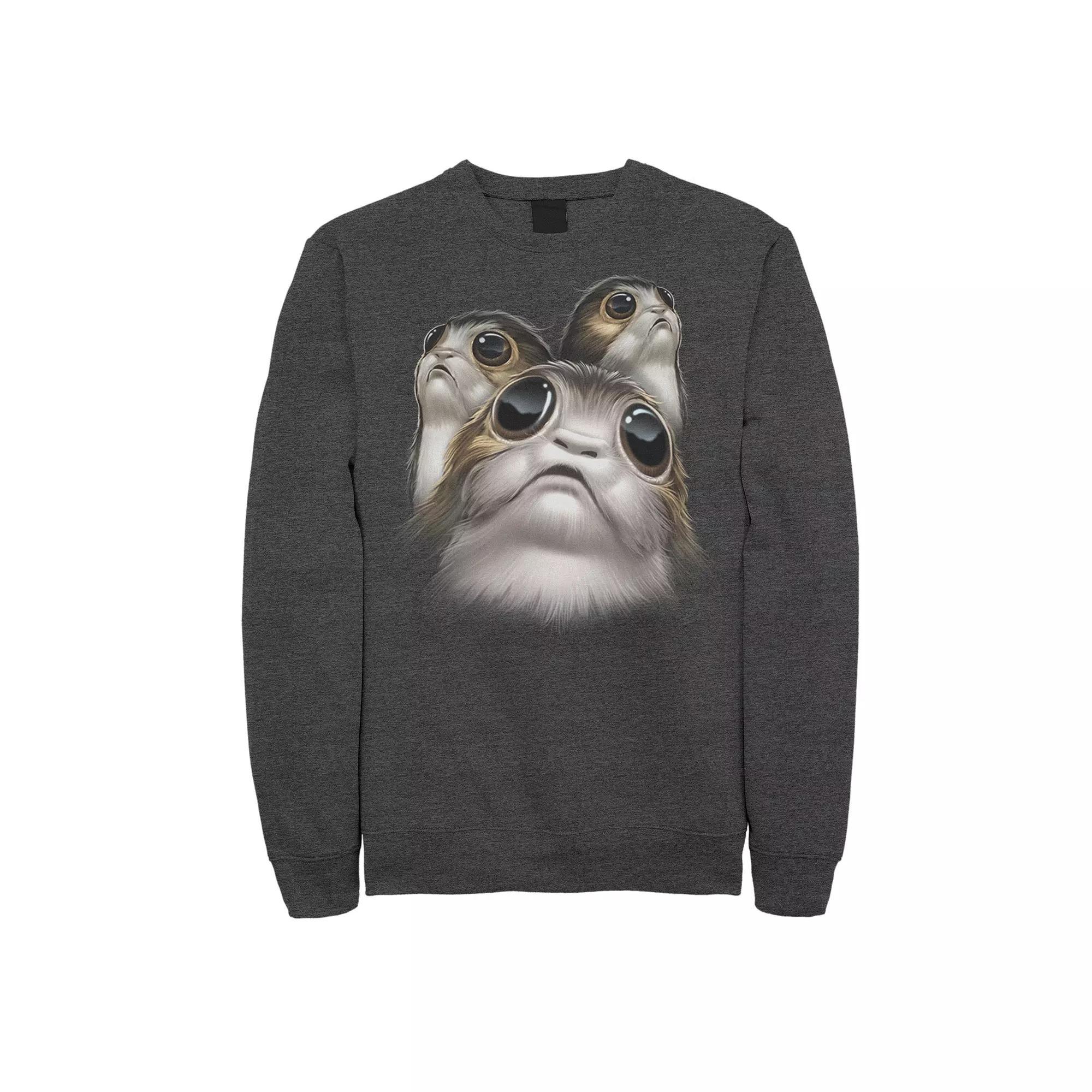 Men's Star Wars Episode 8 Porgs Sweatshirt, Size: Medium, Grey Heather Product Image