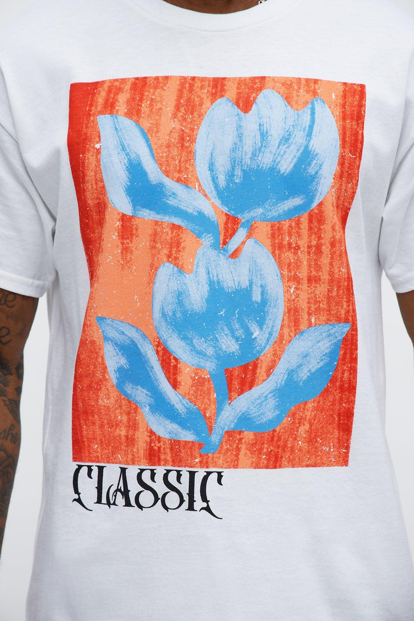 Classic Flowers Short Sleeve Tee - White Product Image