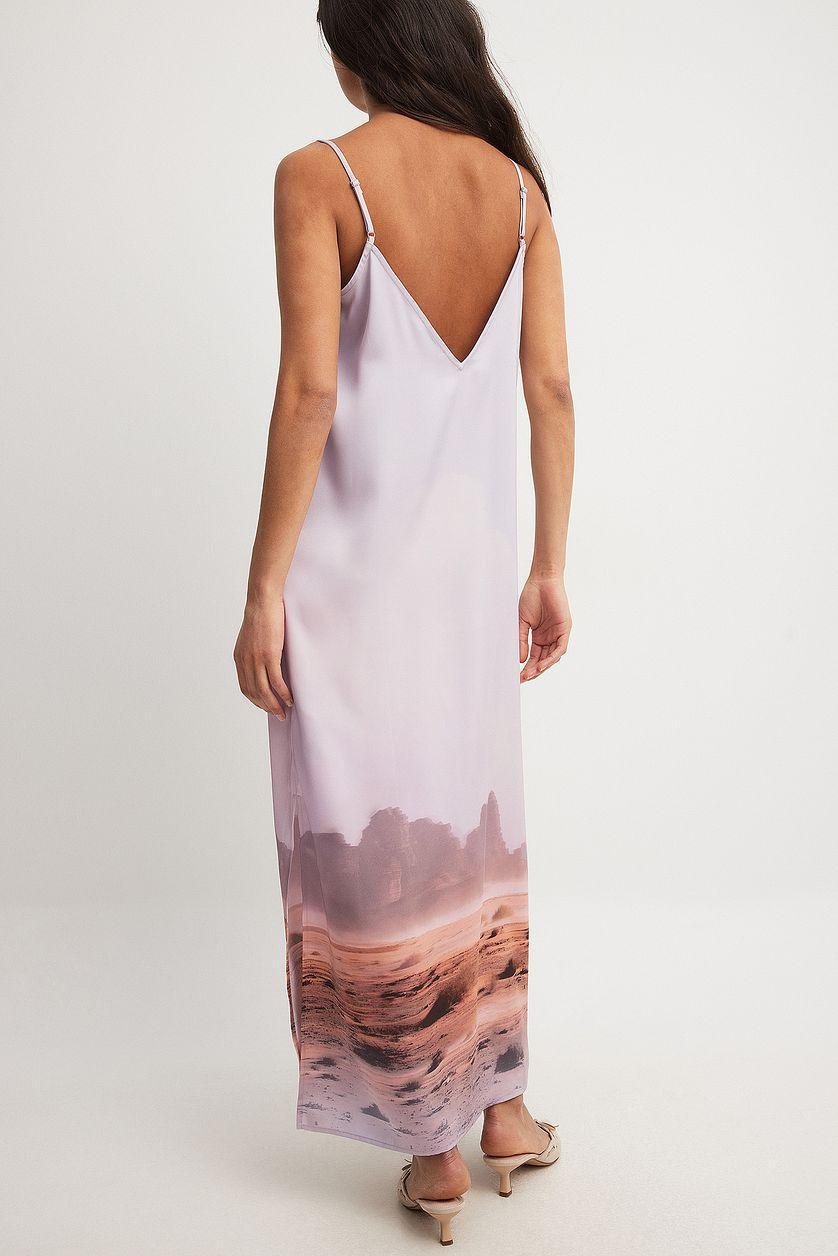 Photo Print Strap Midi Dress Product Image