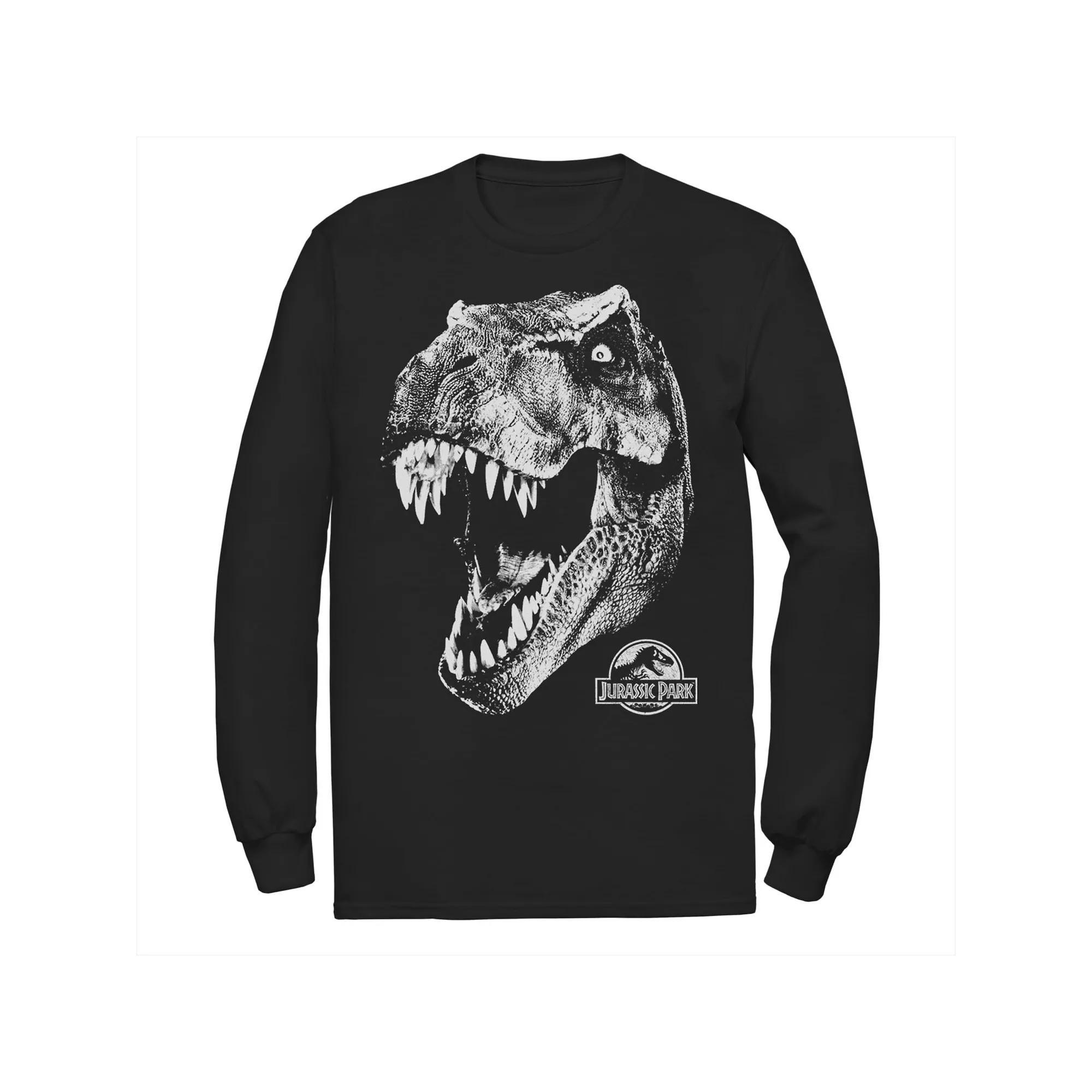 Men's Jurassic Park T-Rex White Head Roaring Tee, Size: Small, Blue Product Image