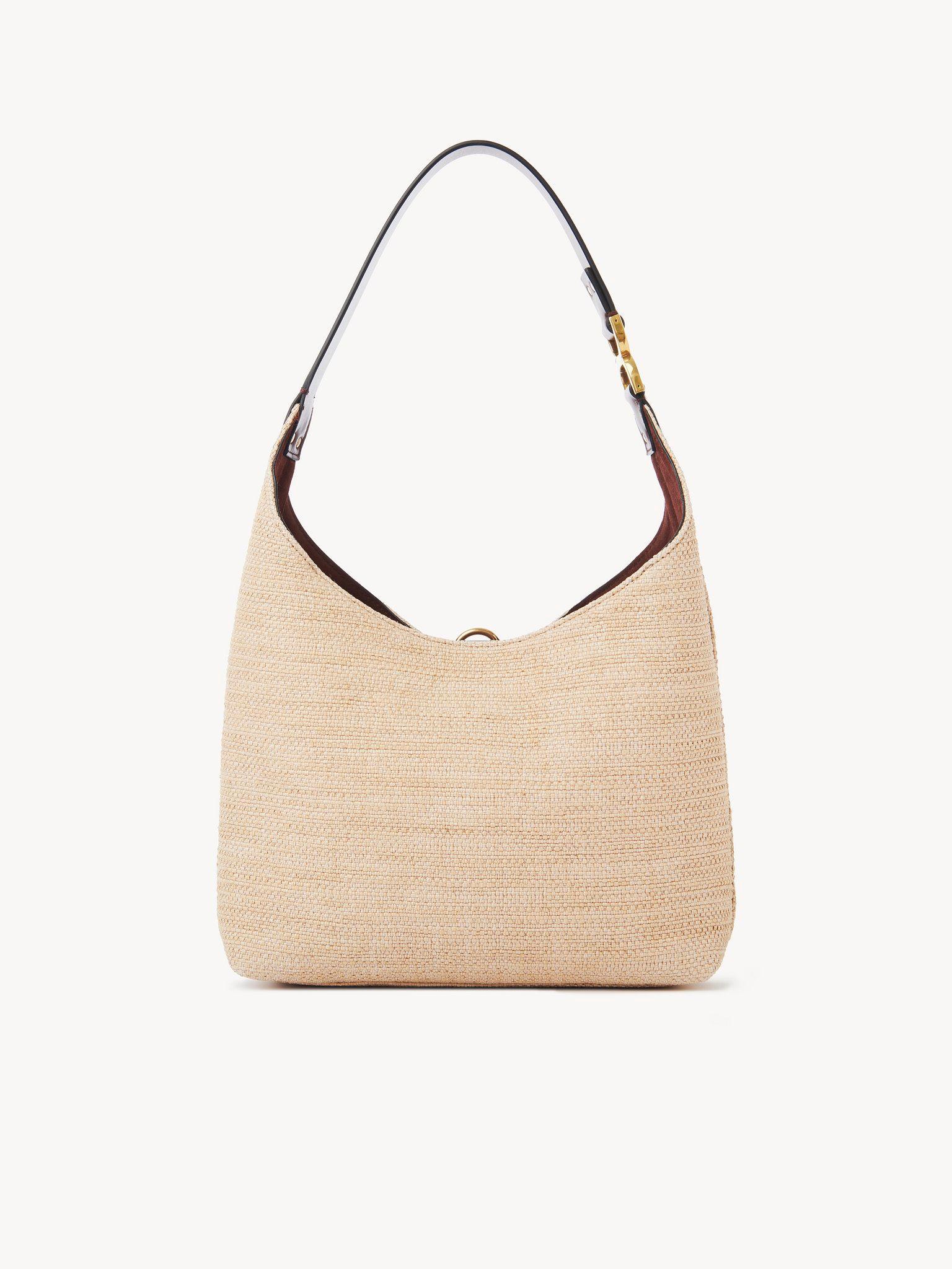 Small Marcie hobo bag in raffia-effect fibers  Product Image