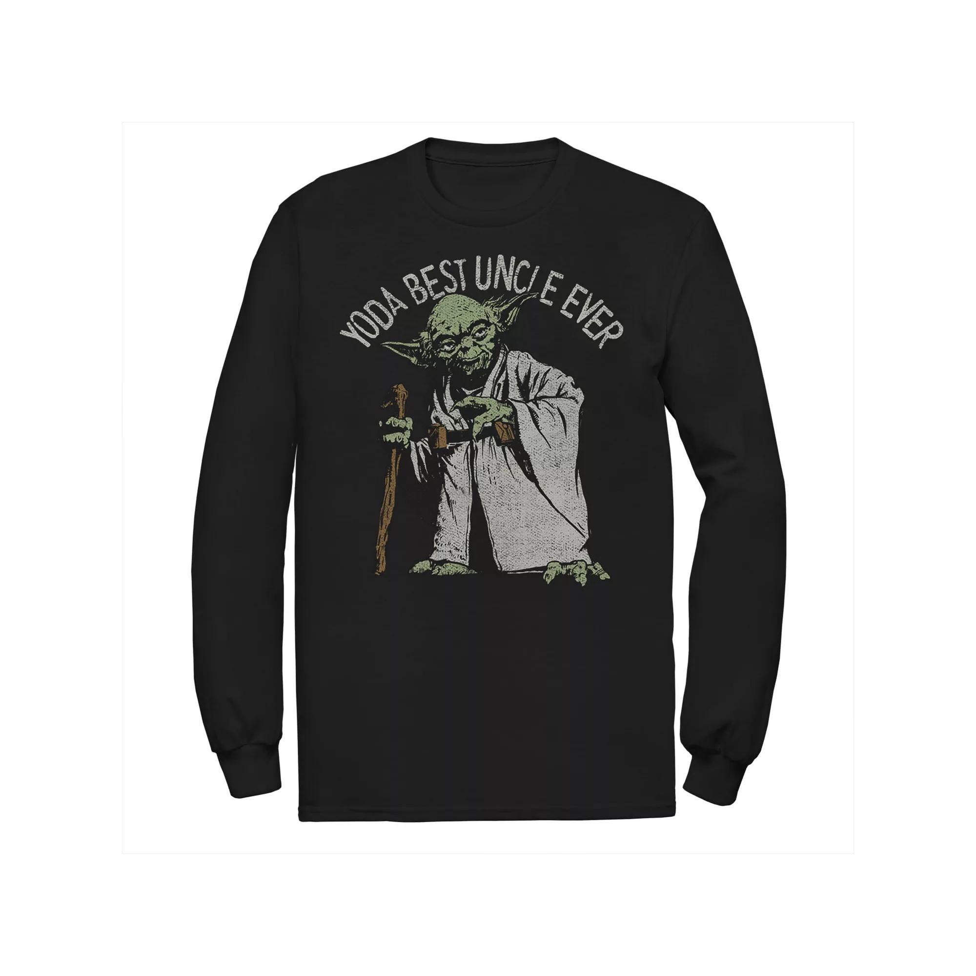 Men's Star Wars Yoda Best Grandpa Ever Long Sleeve Tee, Size: 5XB, Black Product Image
