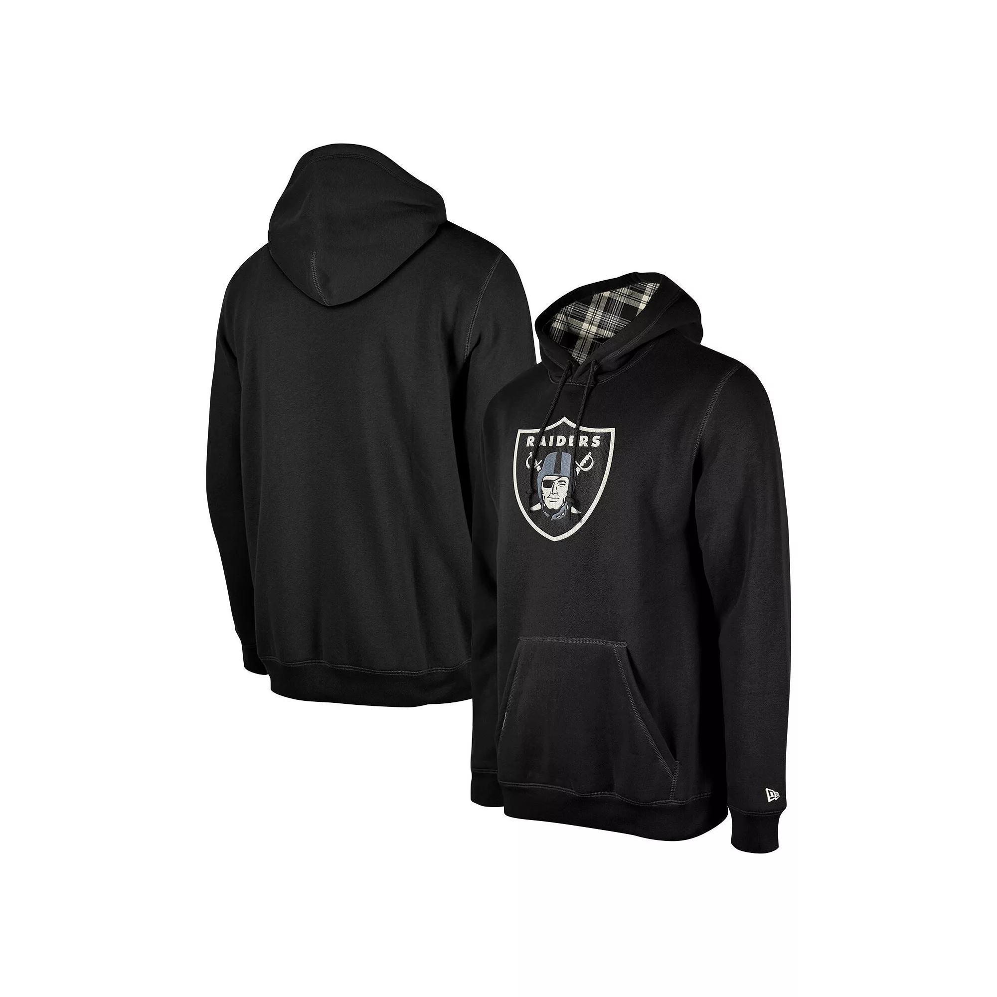 Men's New Era Black Las Vegas Raiders 3rd Down Plaid Pullover Hoodie, Size: Medium, Lvr Black Product Image
