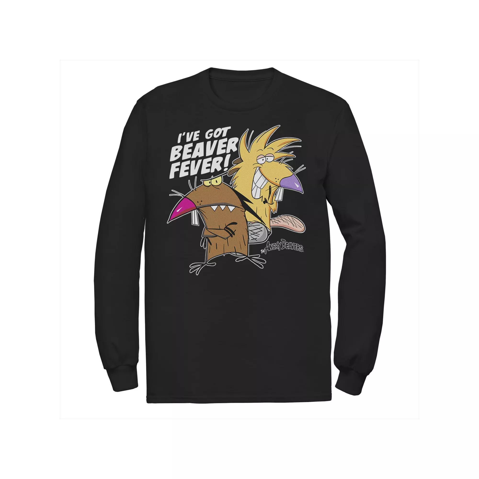 Men's Nickelodeon Angry Beavers Daggett & Norbert Feverish Tee, Size: Large, Black Product Image