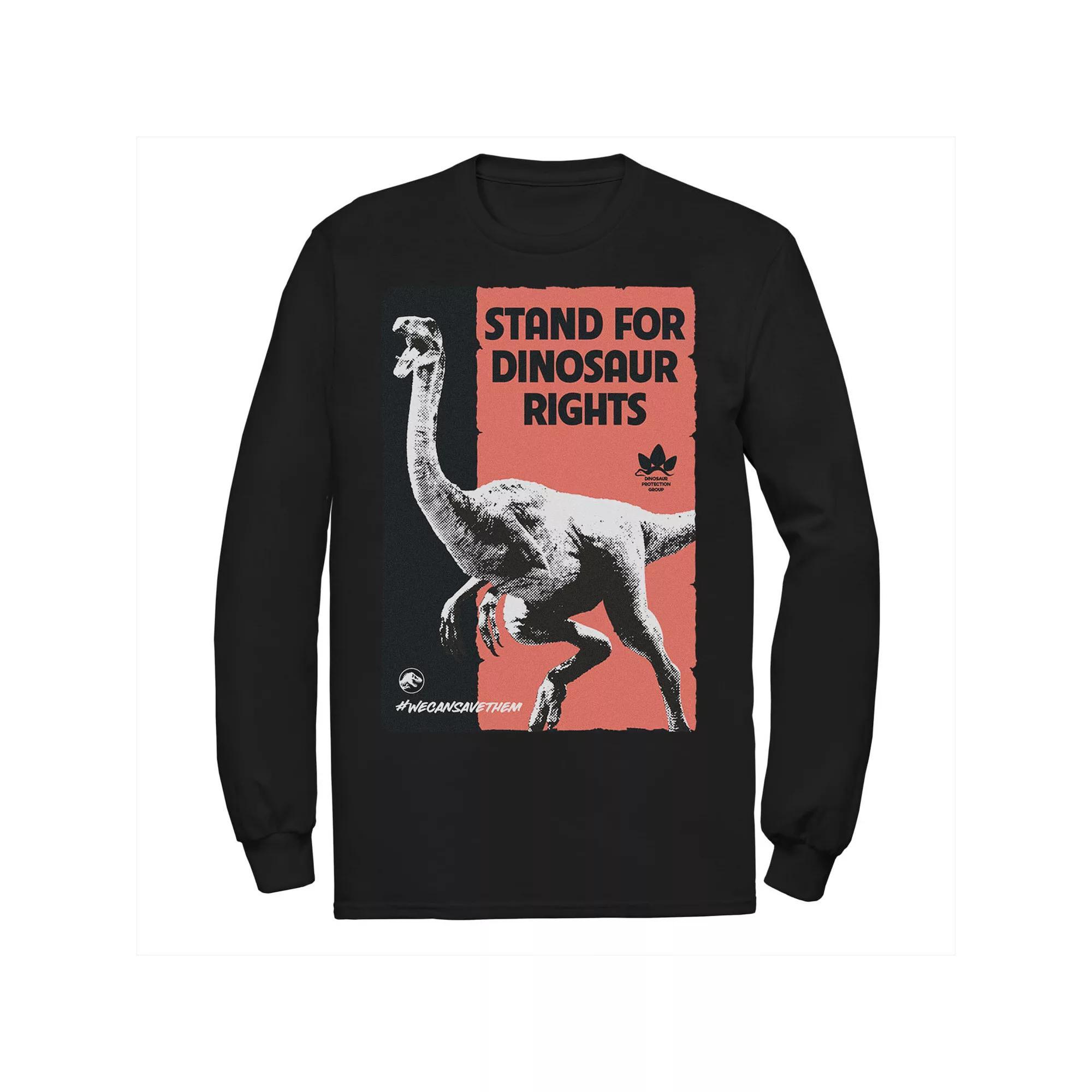 Men's Jurassic World Stand For Dinosaurs Poster Tee, Size: Large, Black Product Image