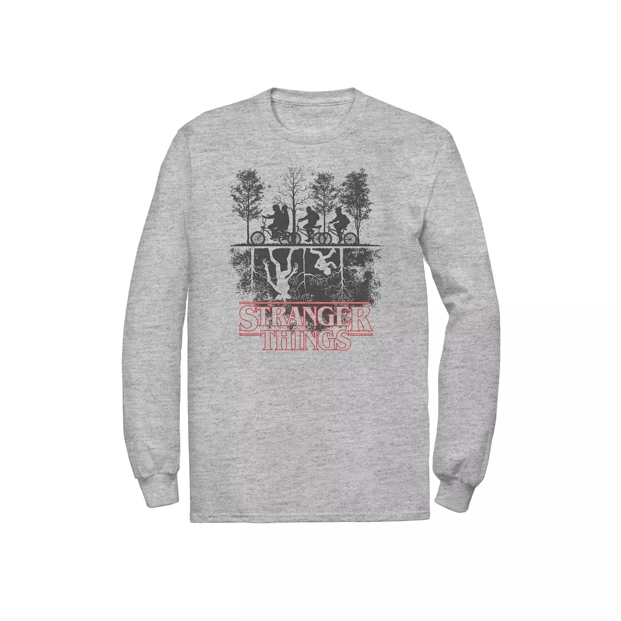 Big & Tall Stranger Things The Upside Down Long Sleeve Tee, Men's, Size: XL Tall, Athletic Grey Product Image