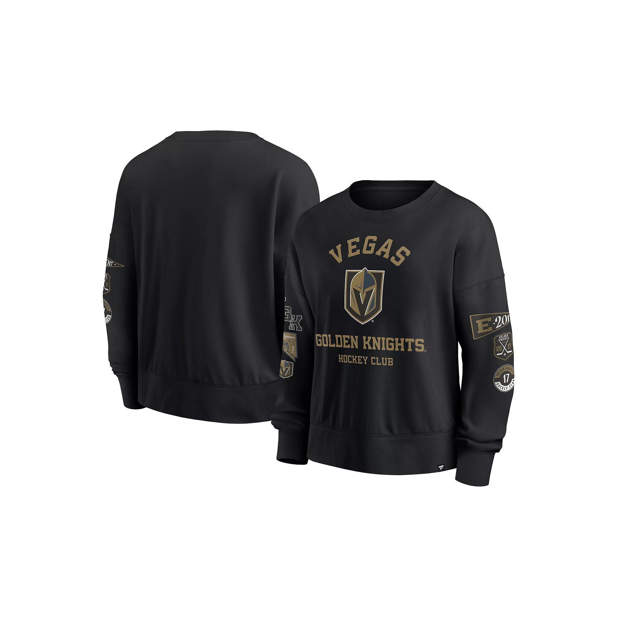Women's Fanatics Black Vegas Golden Knights Go Team Pullover Sweatshirt, Size: Medium, Lvk Black Product Image
