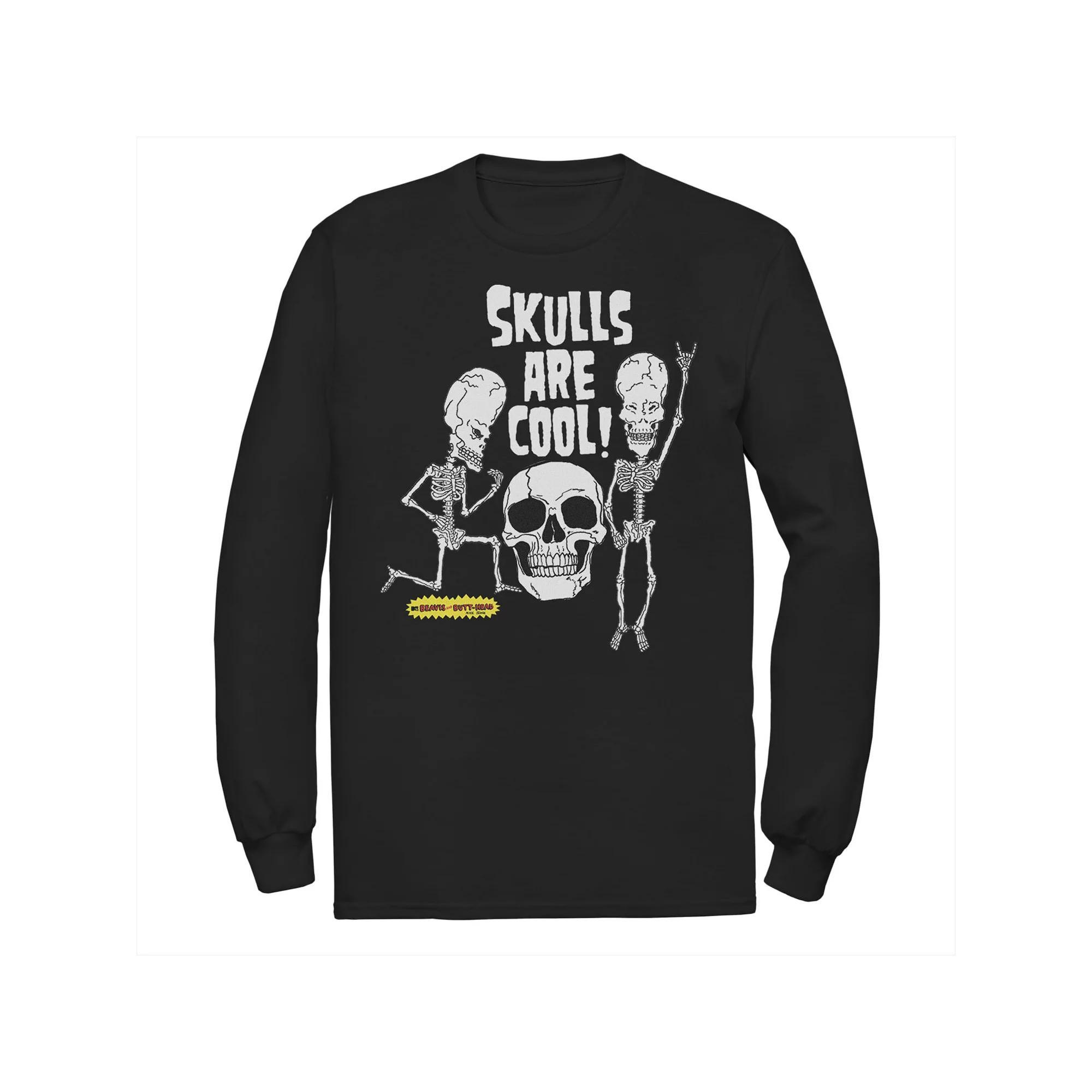 Men's Beavis and Butt-Head "Skulls Are Cool" Sweatshirt, Size: XL, Grey Heather Product Image