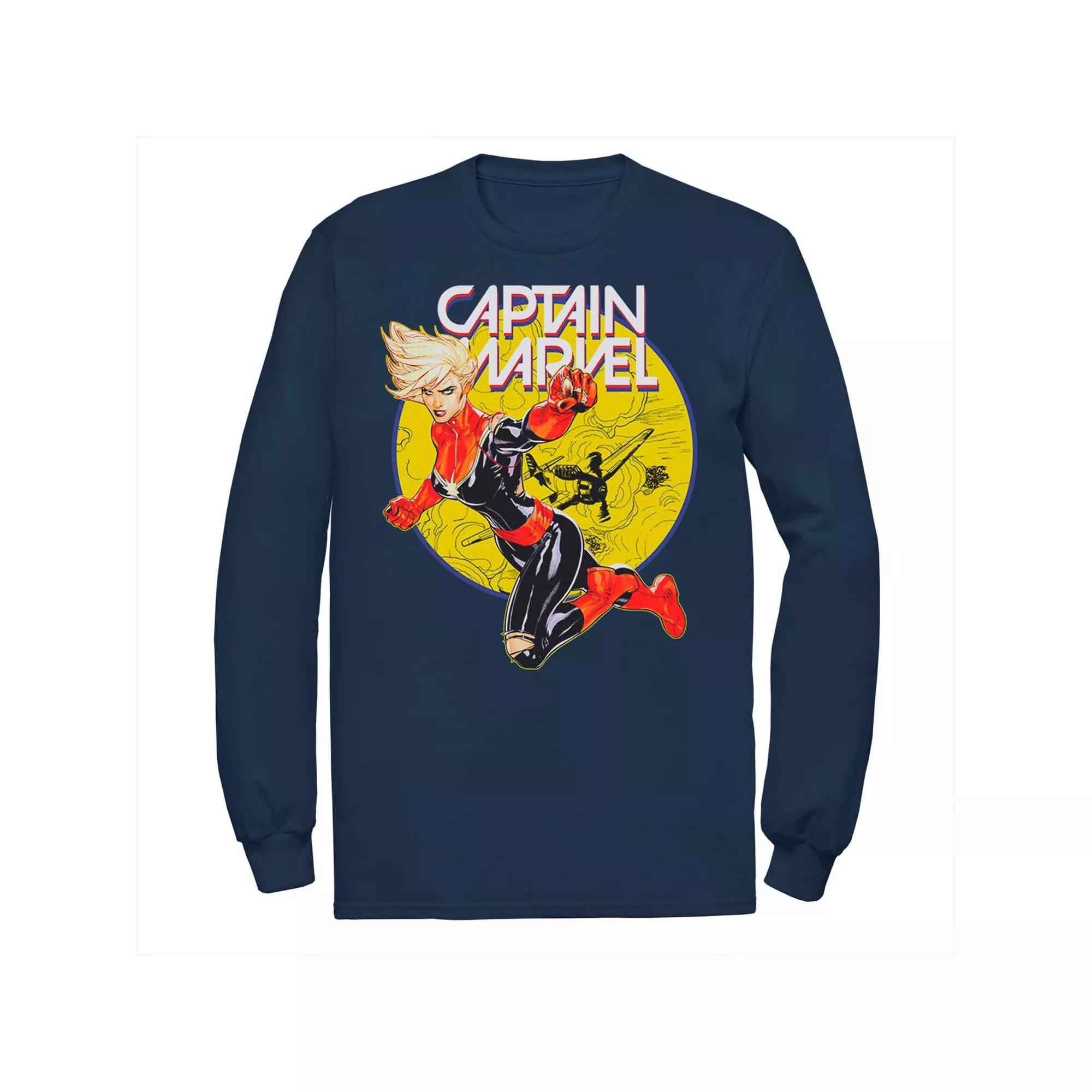 Men's Marvel Captain Marvel Earth's Mightiest Hero Tee, Size: Large, Blue Product Image