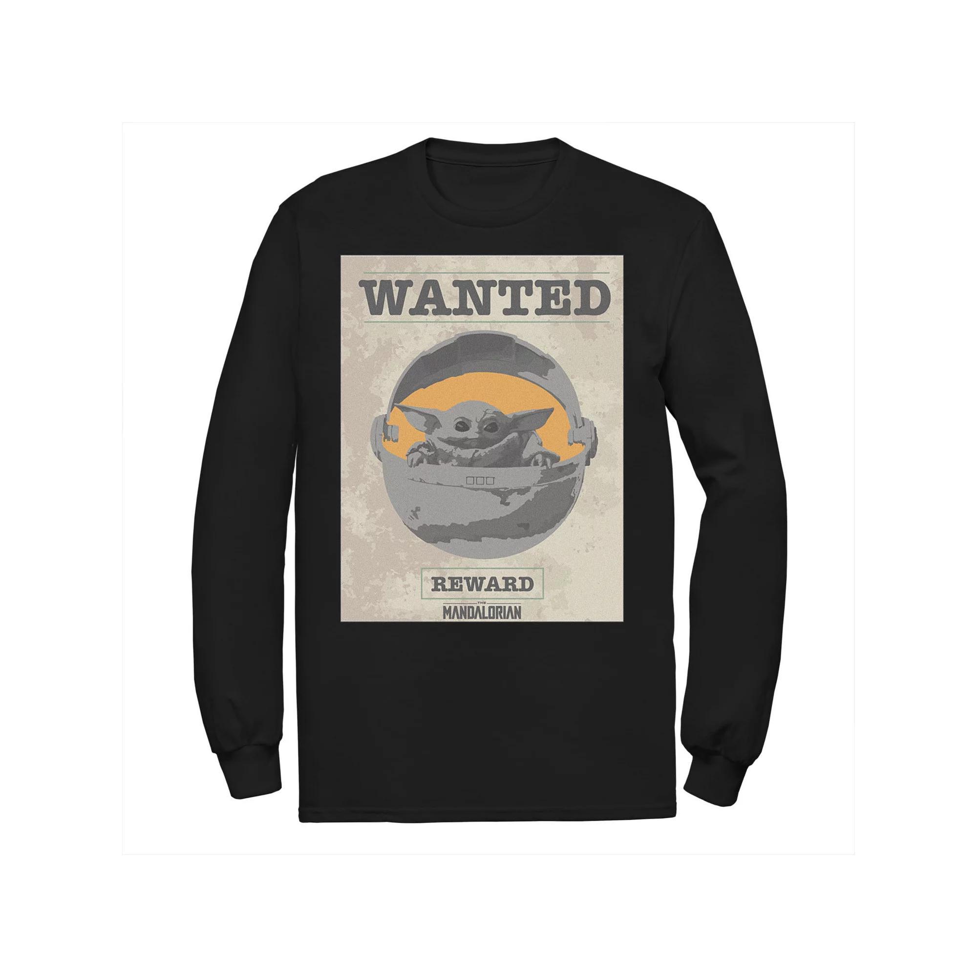 Men's Star Wars The Mandalorian The Child Wanted Poster Tee, Size: Medium, Black Product Image