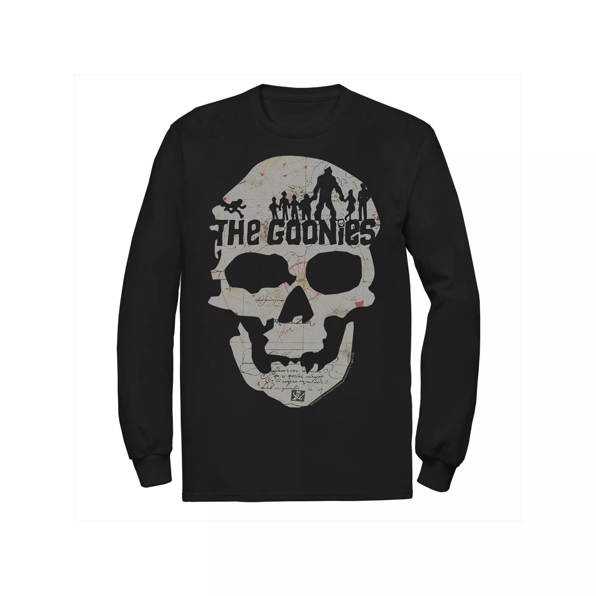 Big & Tall The Goonies Skeleton Map Poster Long Sleeve Graphic Tee, Men's, Size: 4XL, Black Product Image