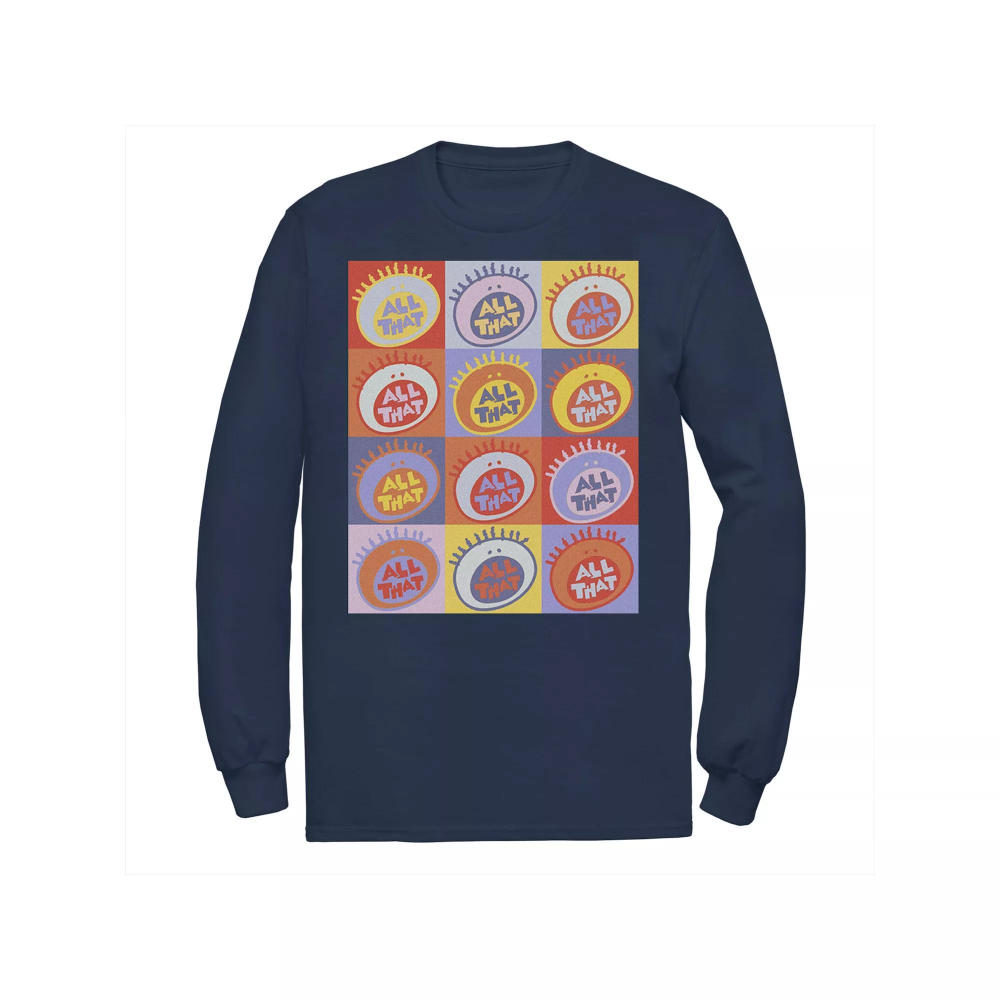 Mens Nickelodeon All That Classic Vintage Logo Panels Long Sleeve Graphic Tee Product Image