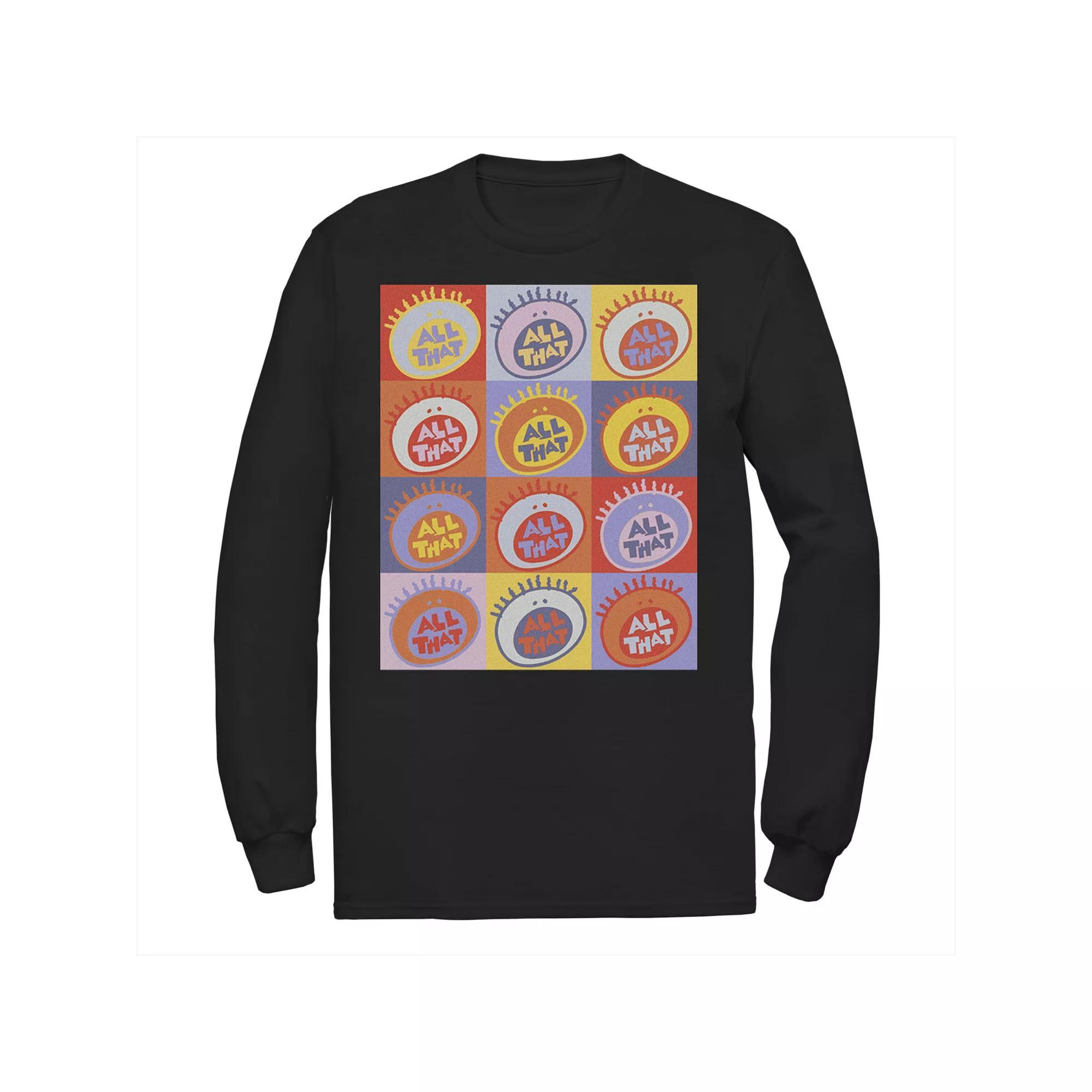 Mens Nickelodeon All That Classic Vintage Logo Panels Long Sleeve Graphic Tee Product Image
