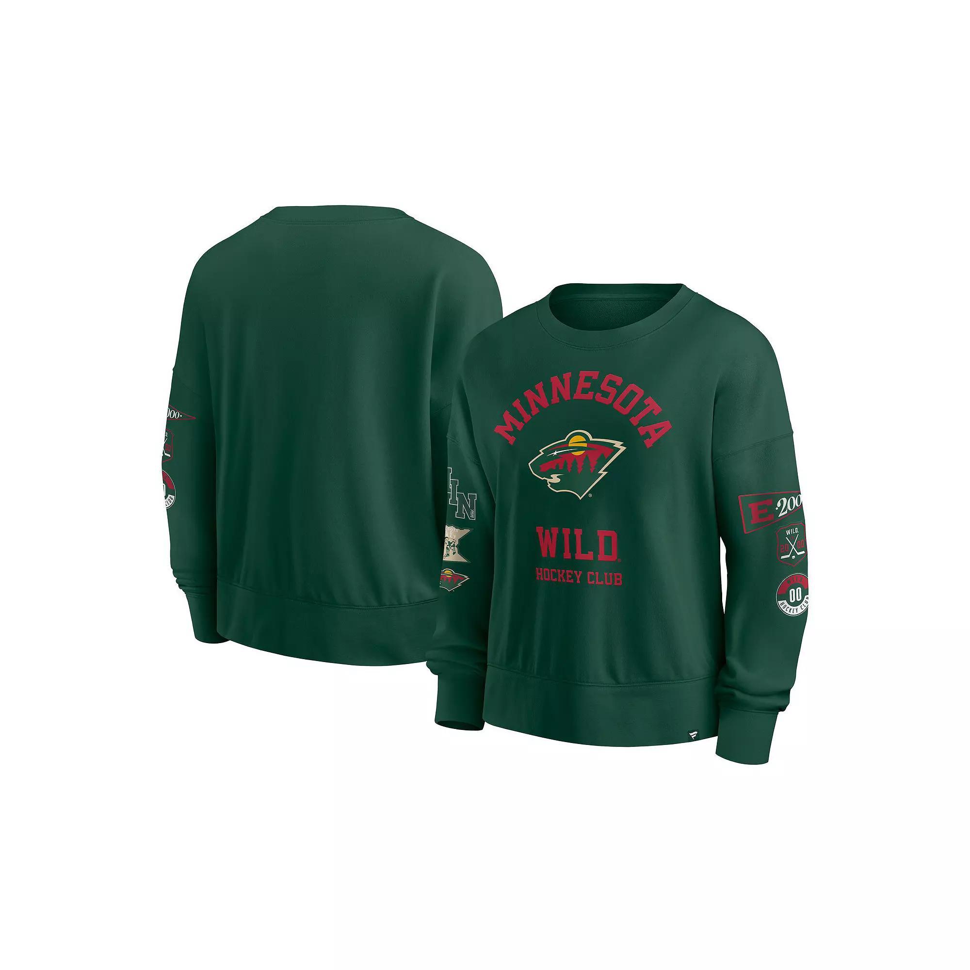 Women's Fanatics Green Minnesota Wild Go Team Pullover Sweatshirt, Size: Large Product Image
