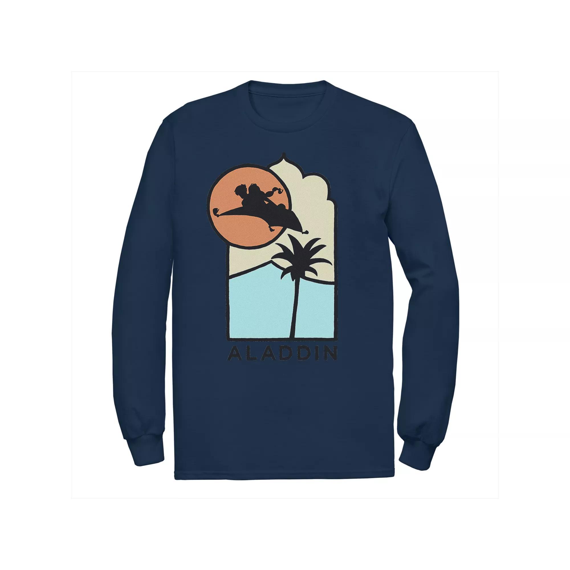 Disney's Aladdin Men's Pop Art Long Sleeve Graphic Tee, Size: XXL, Blue Product Image
